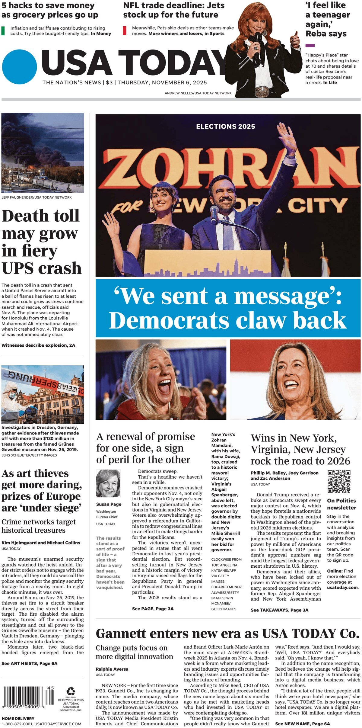 USA Today - Cover - 11/06/2025