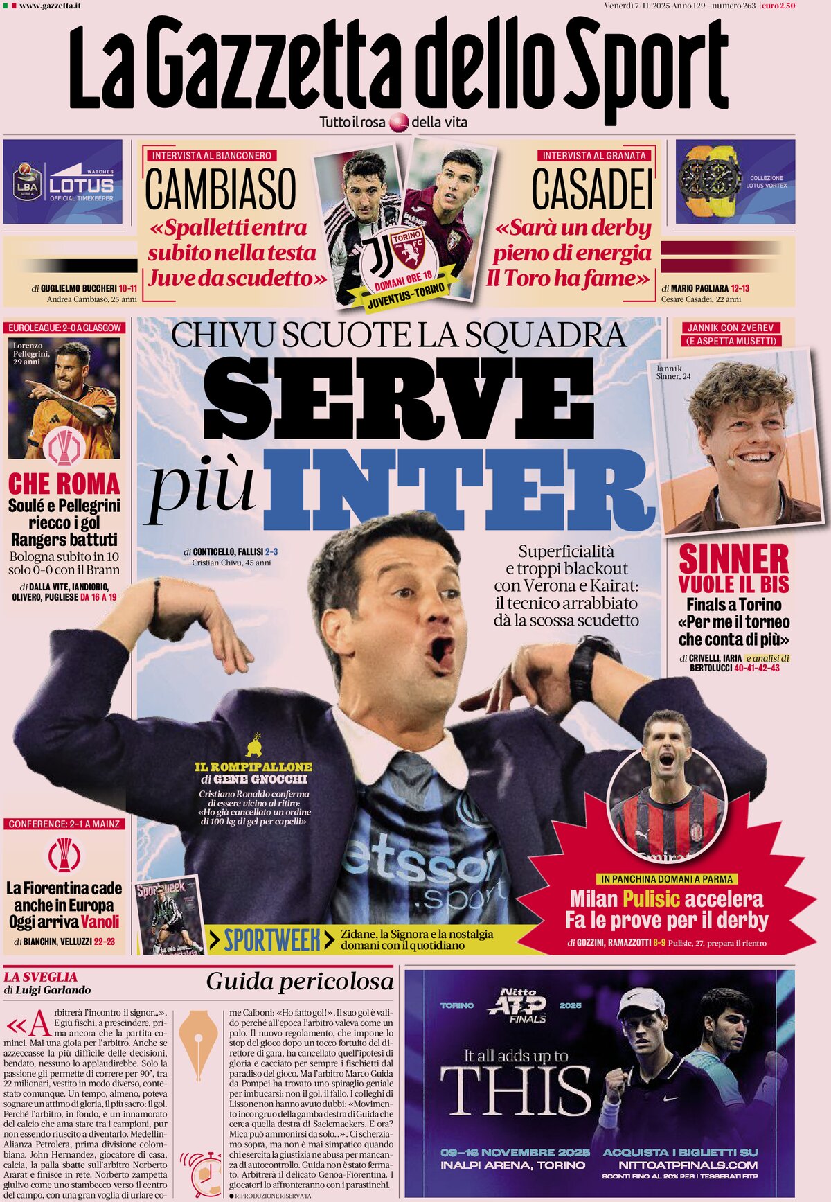 La Gazzetta dello Sport - Front Page - 11/07/2025
