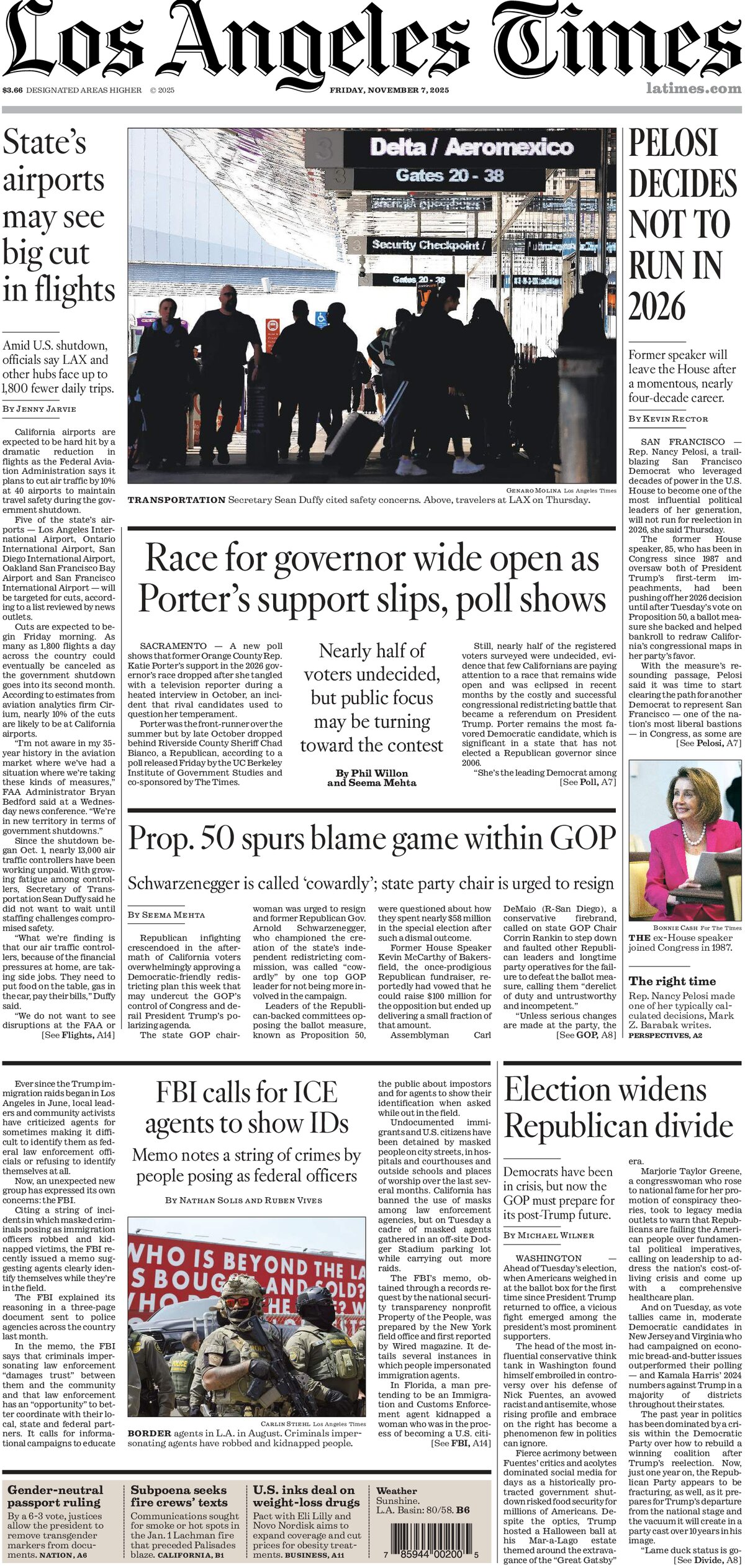 Los Angeles Times - Cover - 11/07/2025