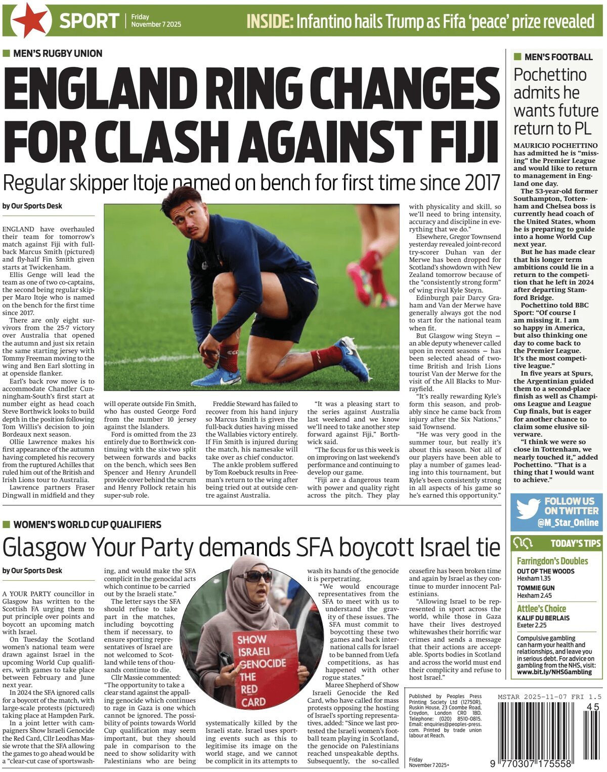 Morning Star Sport - Front Page - 11/07/2025
