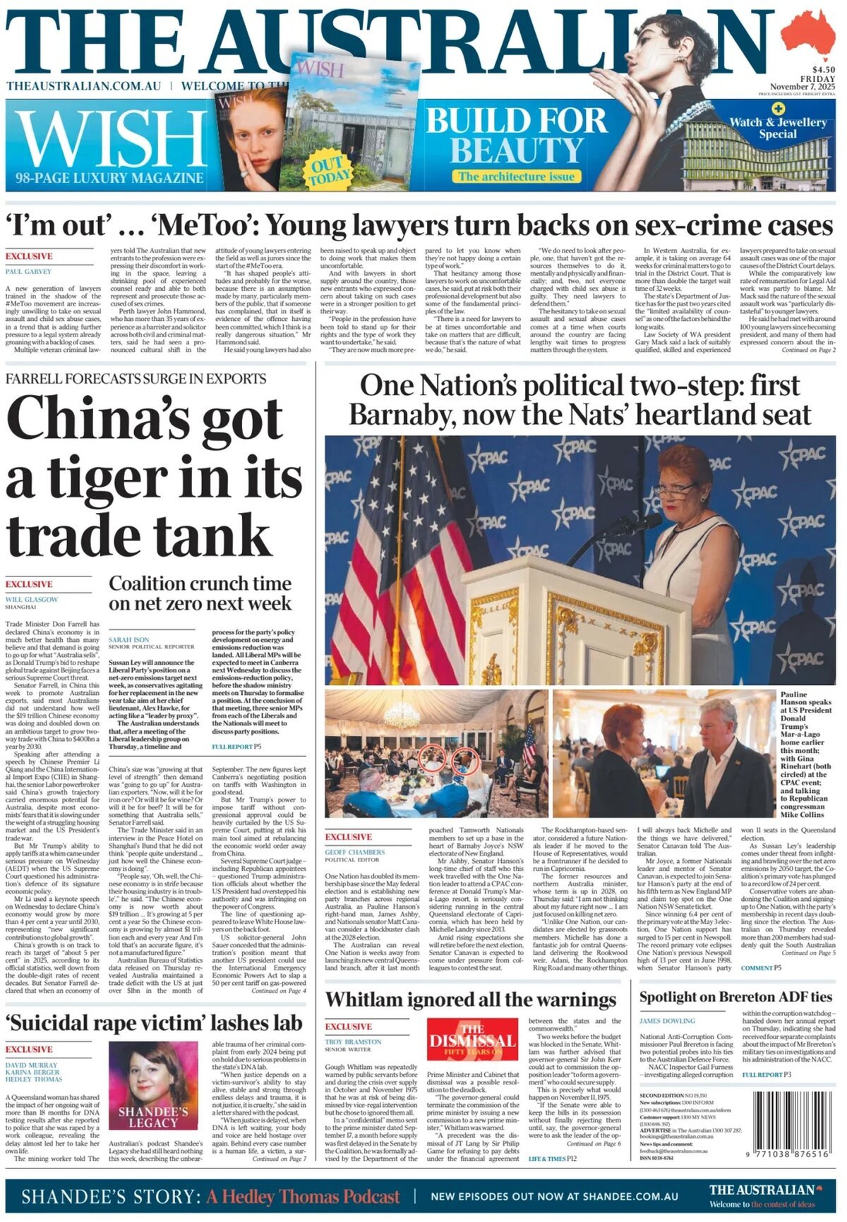 The Australian - Front Page - 11/07/2025