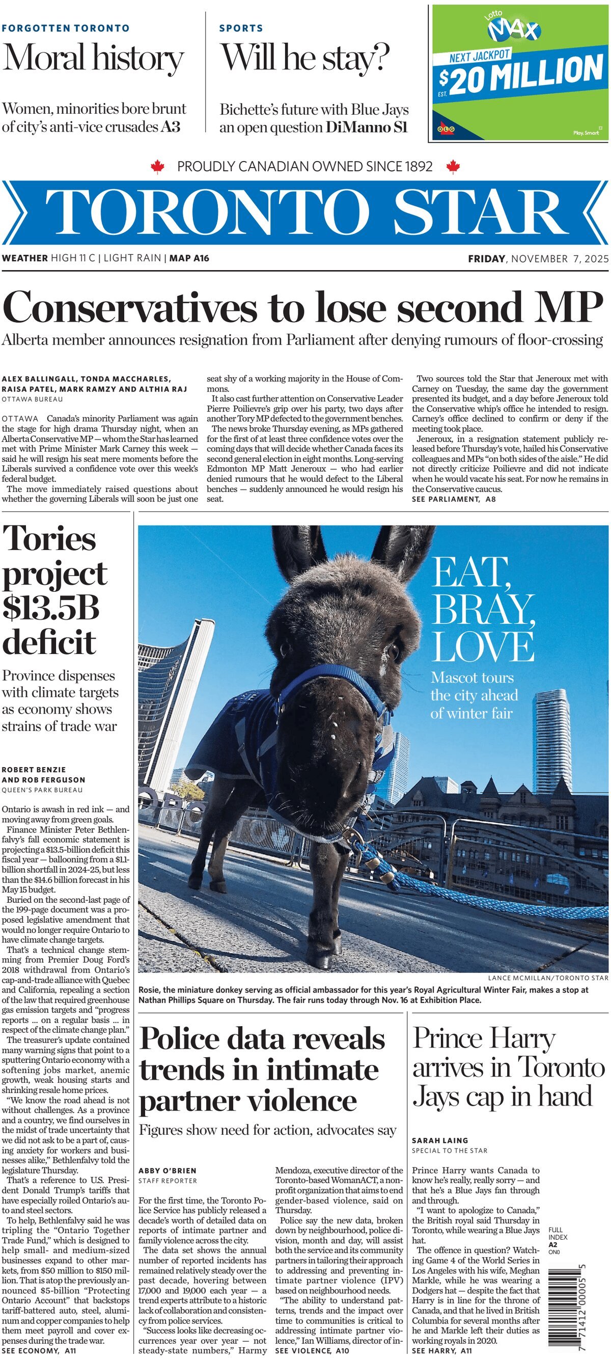 Toronto Star - Front Page - 11/07/2025
