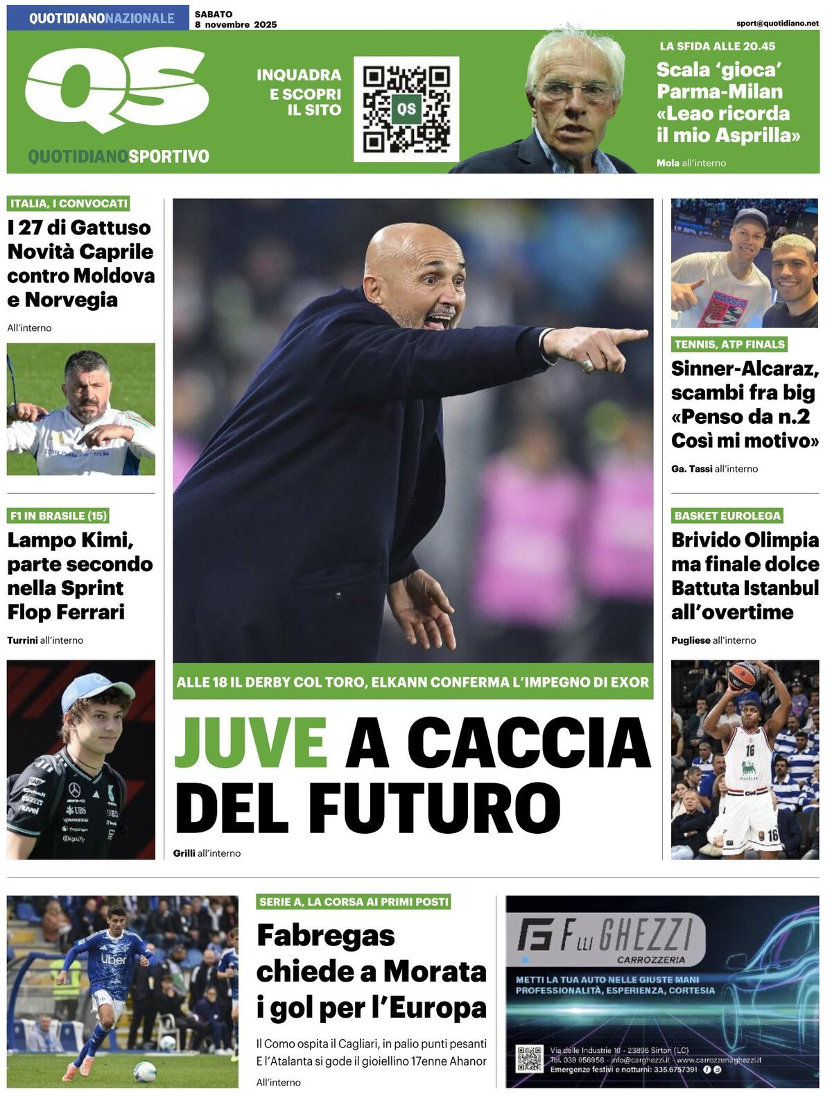 QS Quotidiano Sportivo - Front Page - 11/08/2025