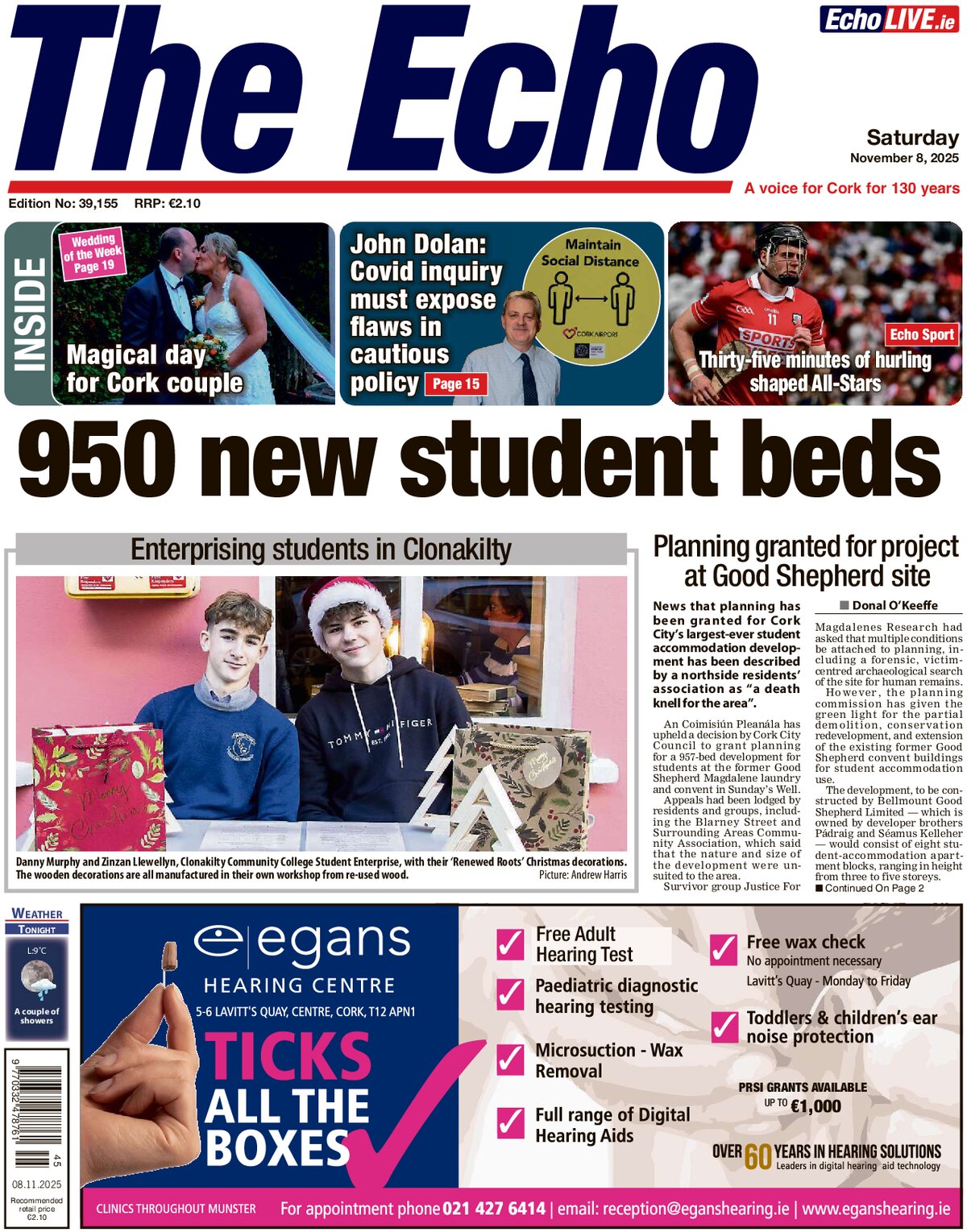 The Echo (Cork) - Front Page - 11/08/2025
