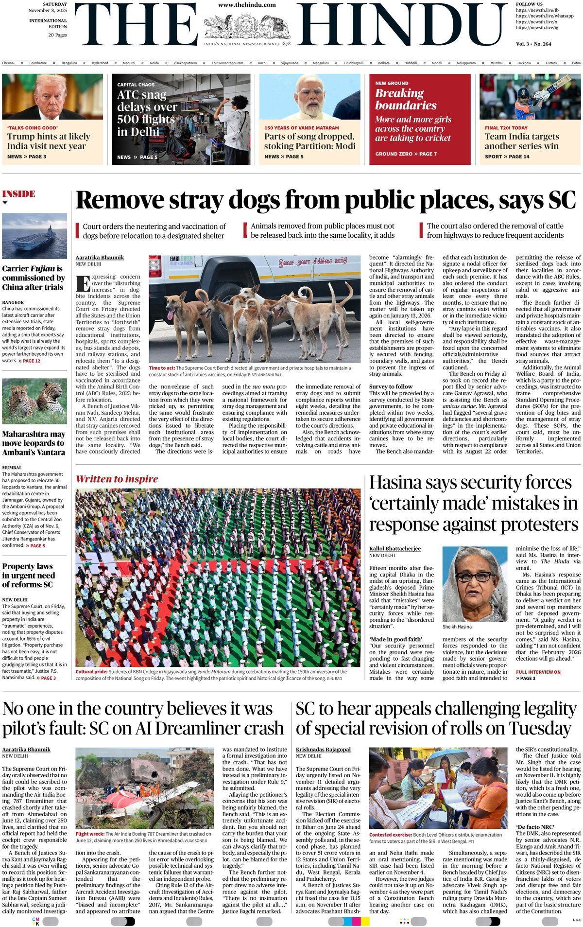 The Hindu - Front Page - 11/08/2025