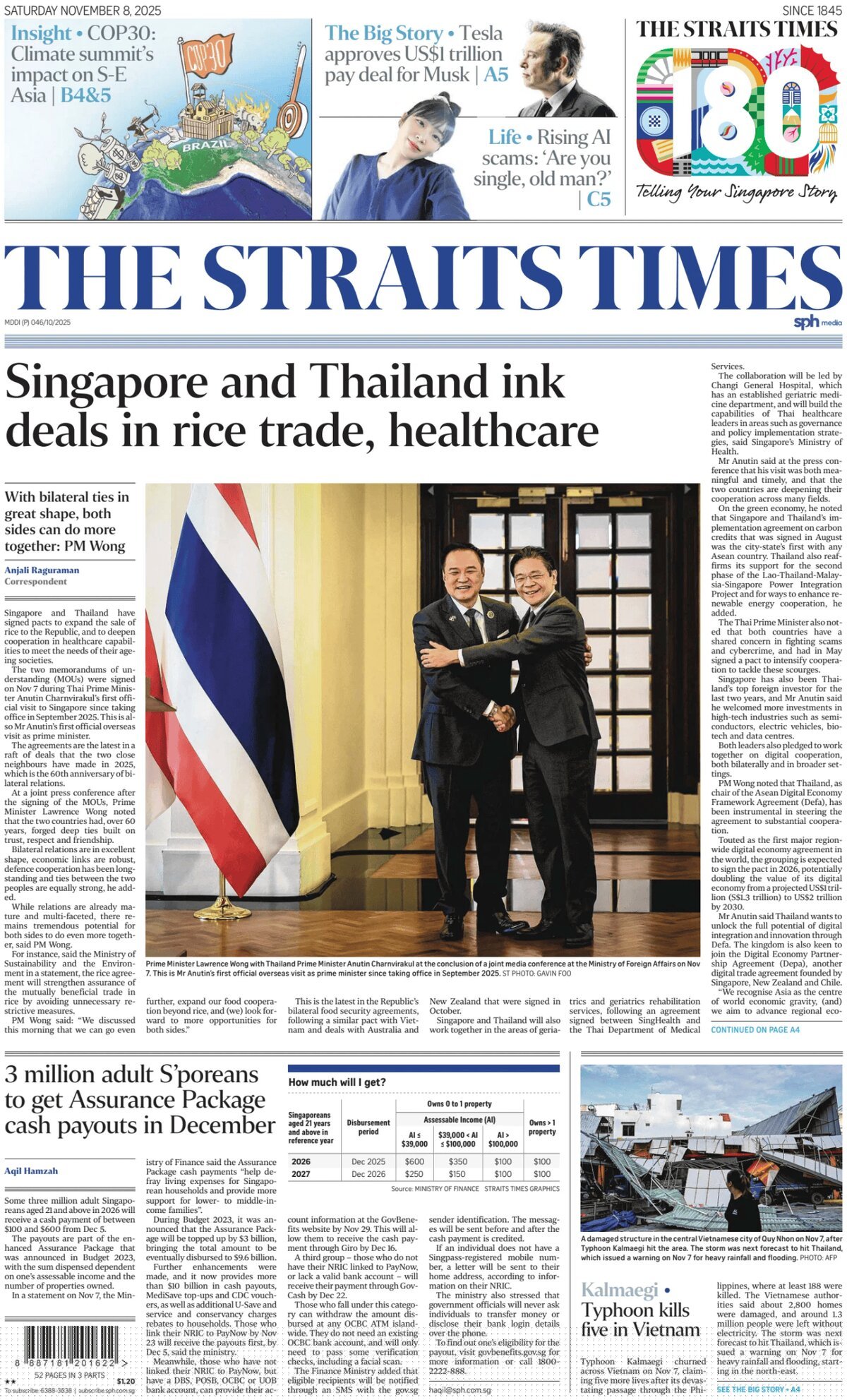 The Straits Times - Front Page - 11/08/2025