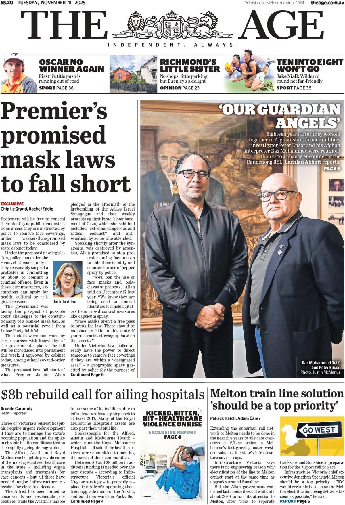 The Age - Front Page - 11/11/2025