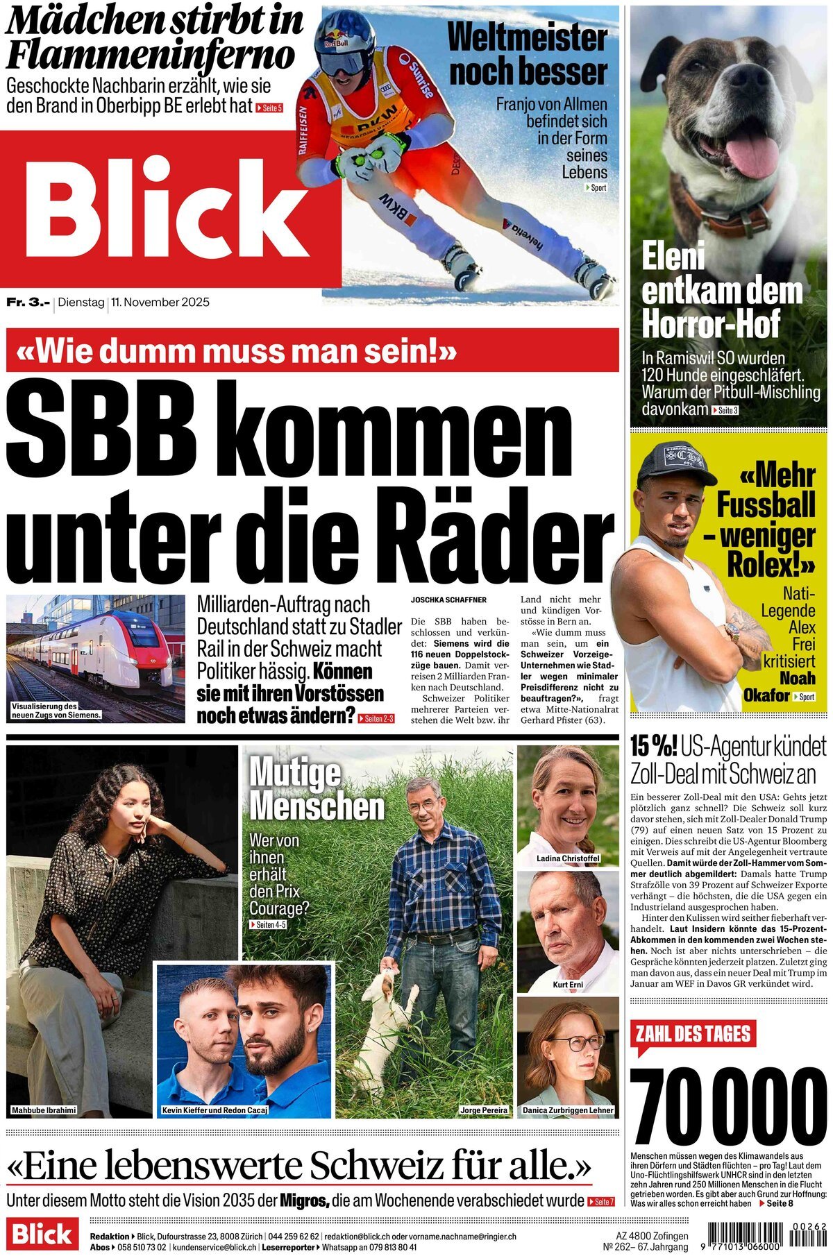 Blick - Front Page - 11/11/2025