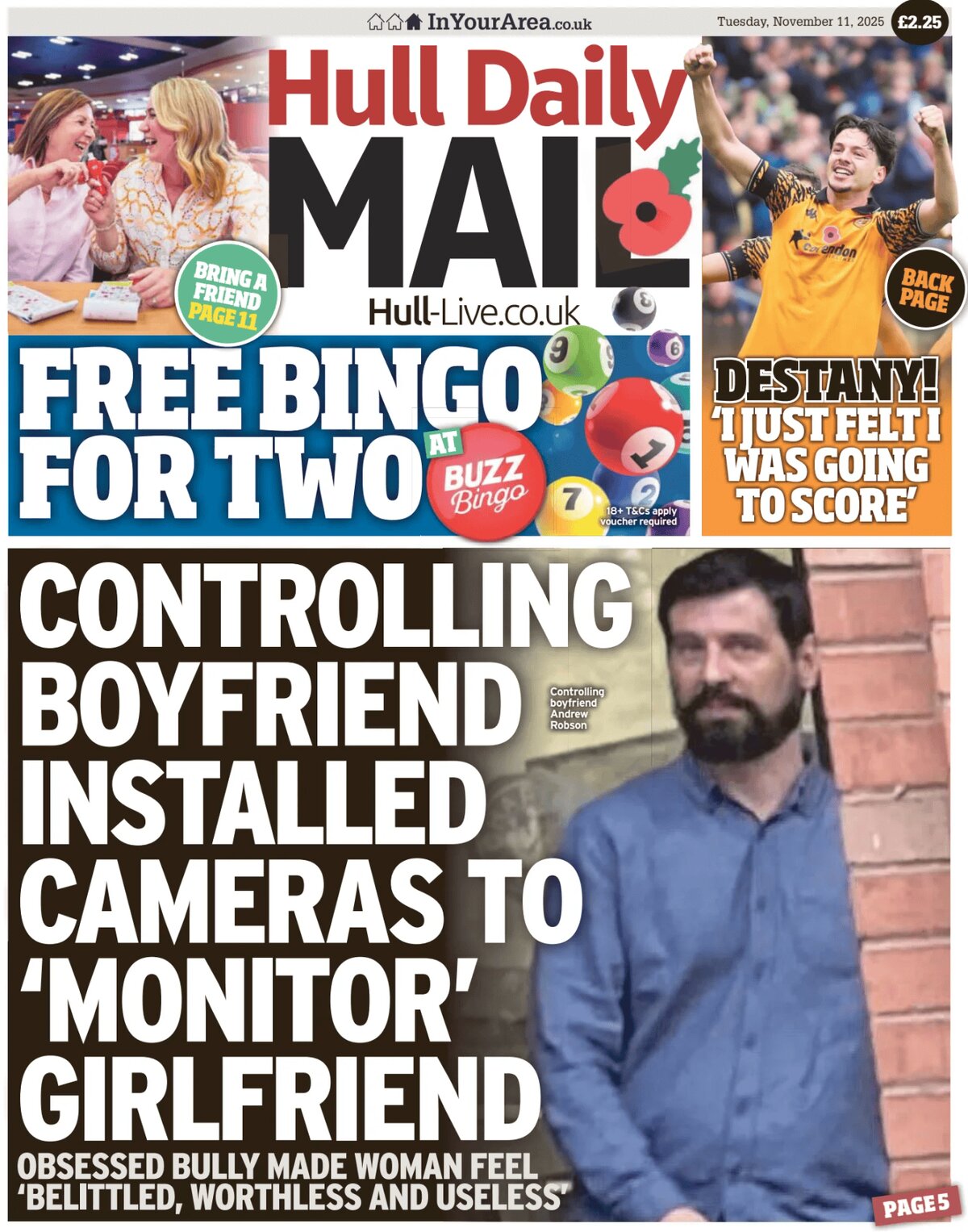 Hull Daily Mail - Front Page - 11/11/2025