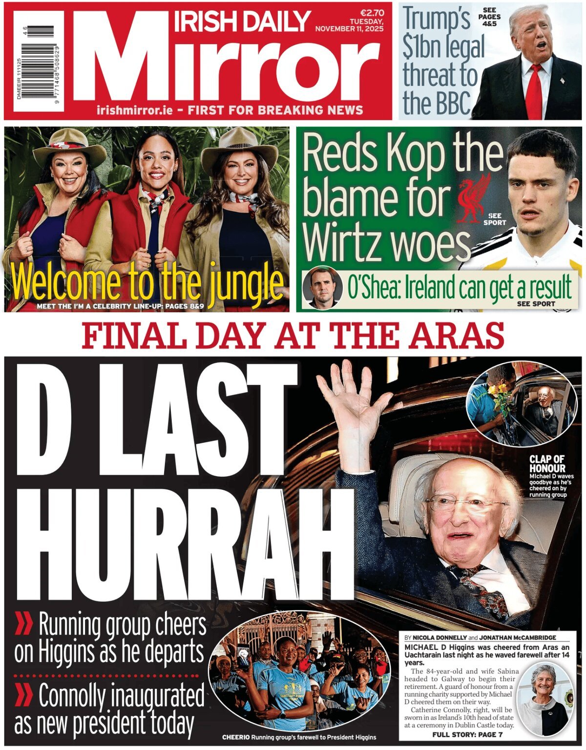 Irish Daily Mirror - Front Page - 11/11/2025