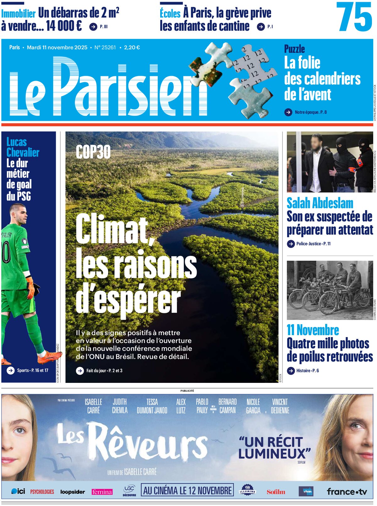 Le Parisien - Front Page - 11/11/2025