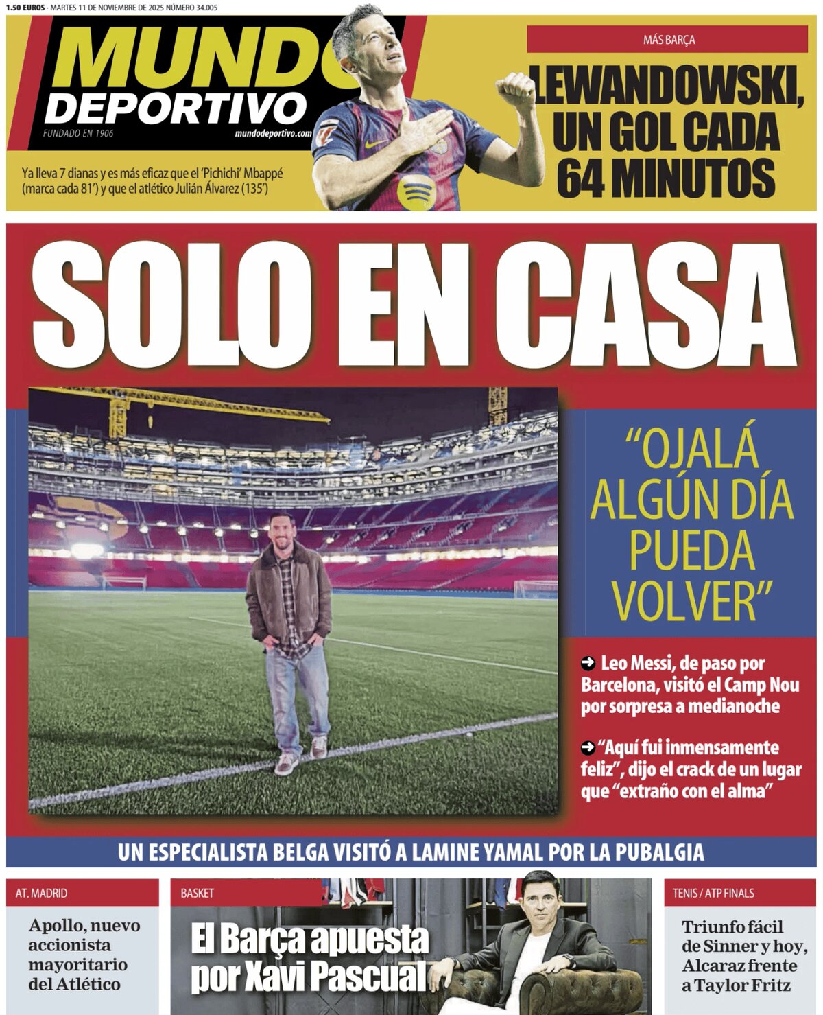 Mundo Deportivo - Front Page - 11/11/2025