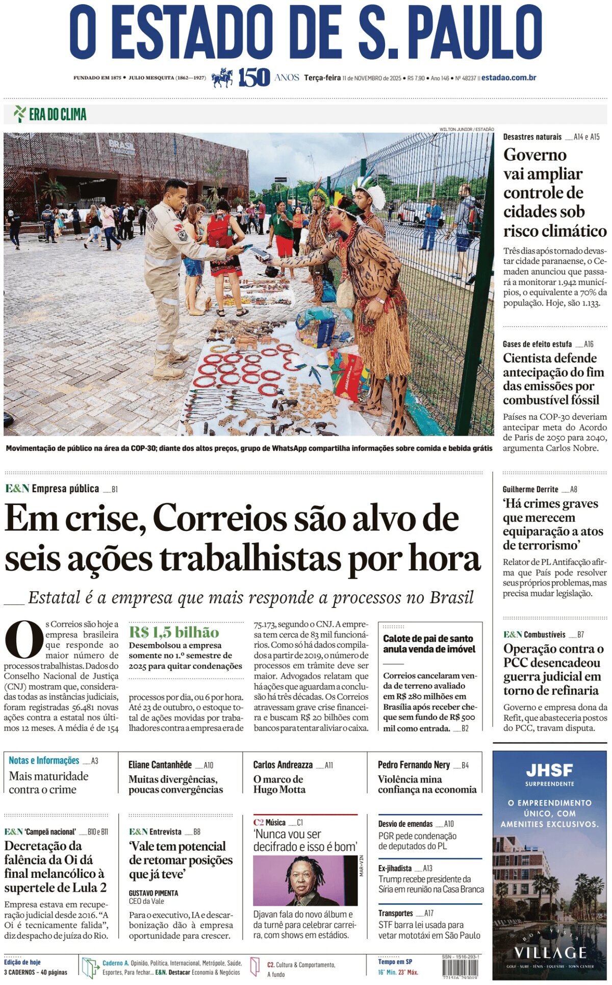 O Estado de S. Paulo - Front Page - 11/11/2025