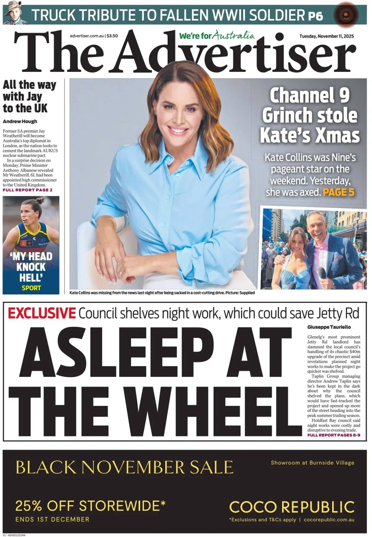 The Advertiser - Front Page - 11/11/2025