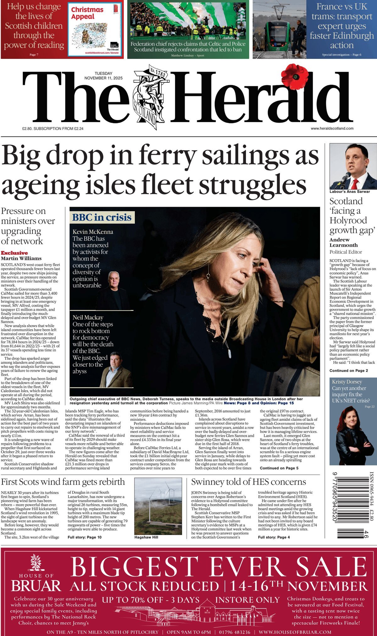 The Herald (Scotland) - Front Page - 11/11/2025