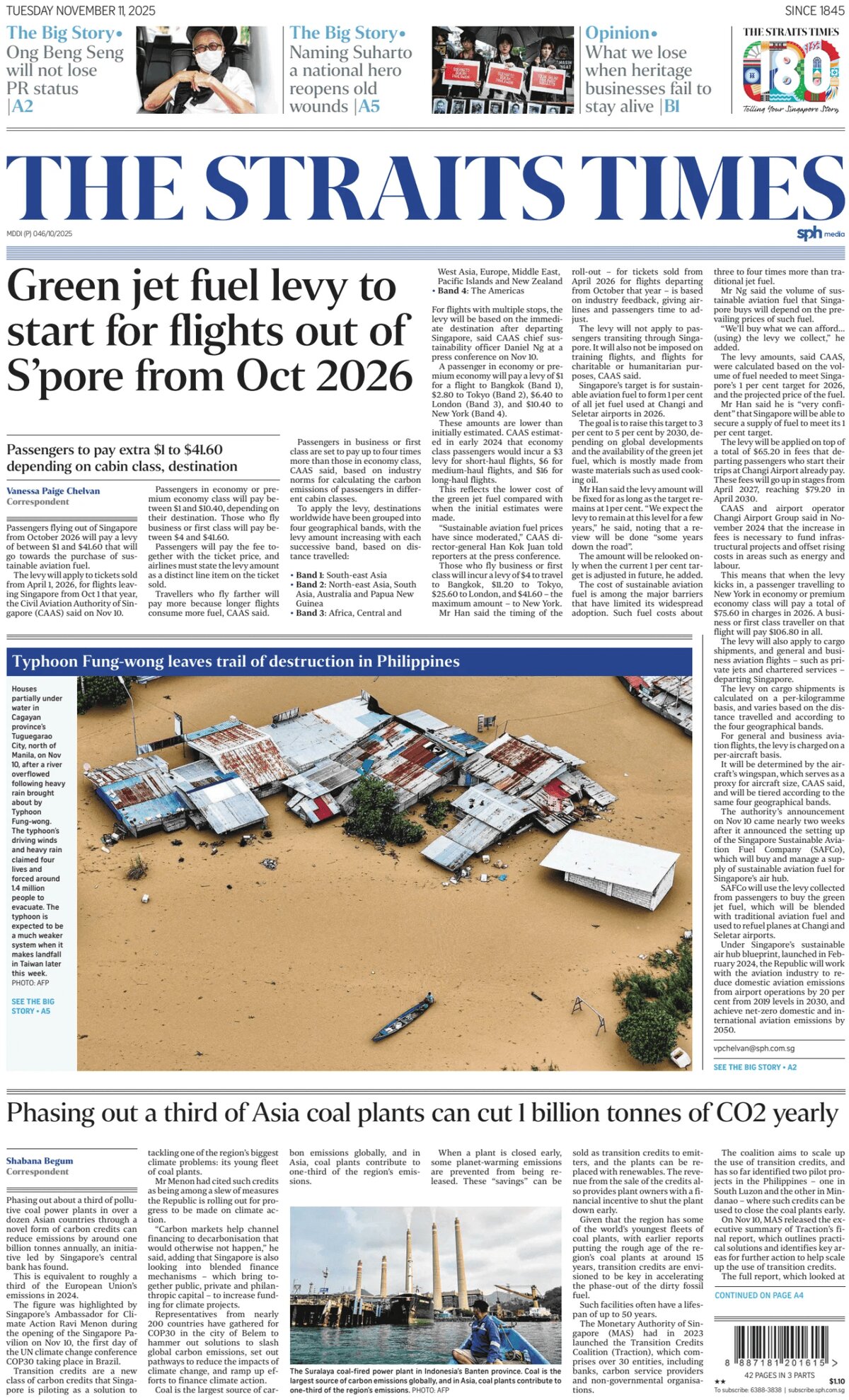 The Straits Times - Front Page - 11/11/2025