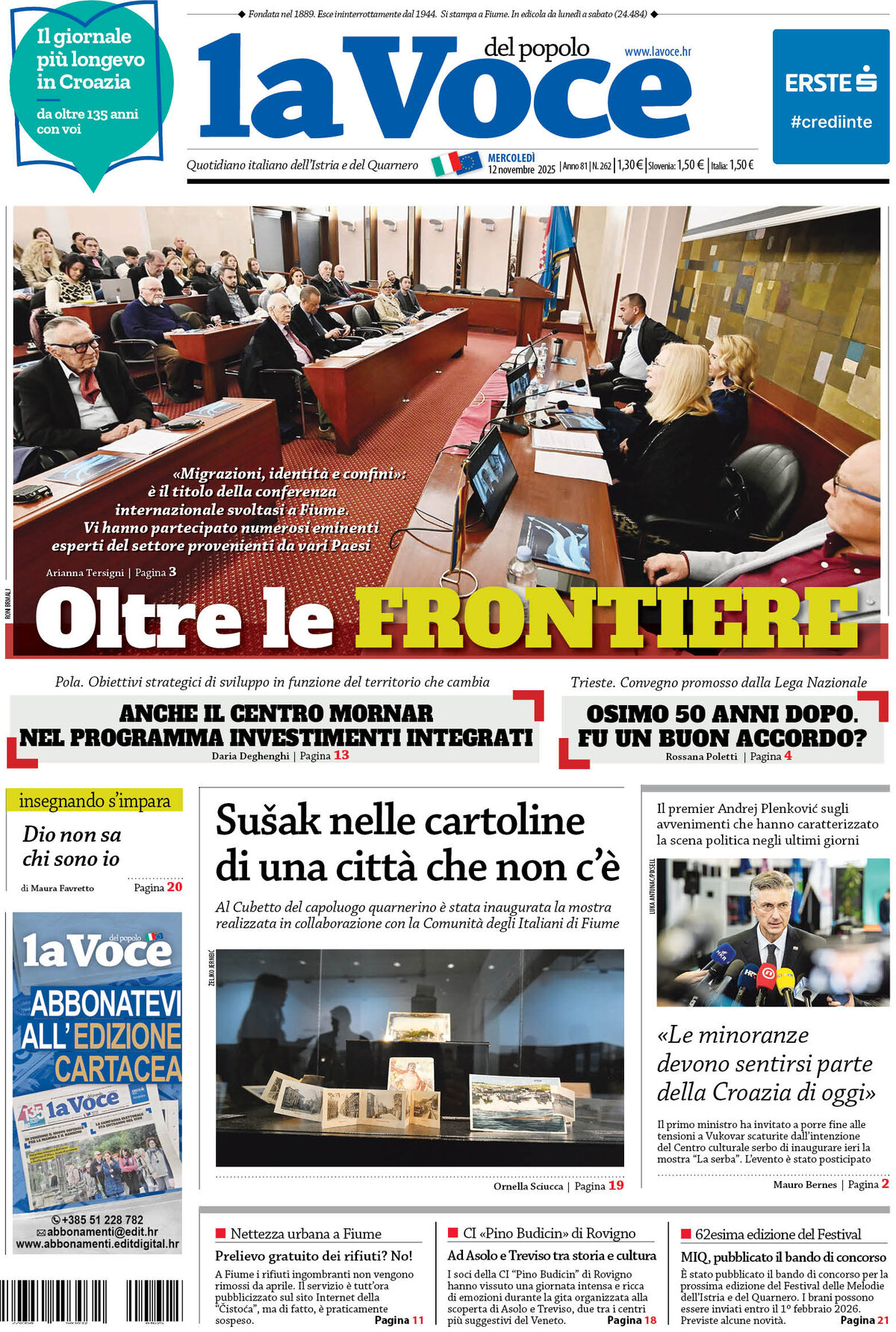 La Voce del popolo - Front Page - 11/12/2025