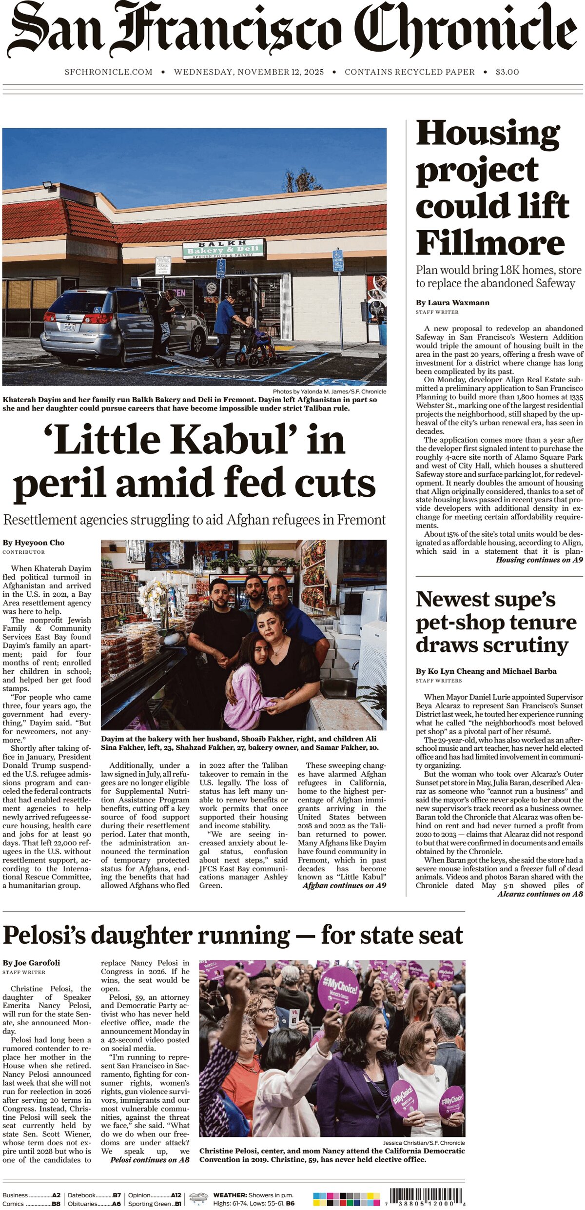 San Francisco Chronicle - Cover - 11/12/2025