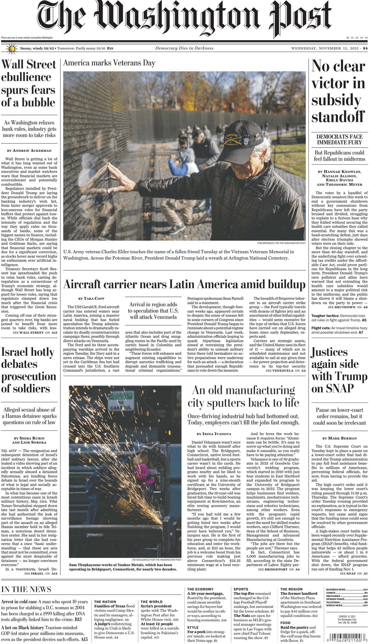 The Washington Post - Cover - 11/12/2025