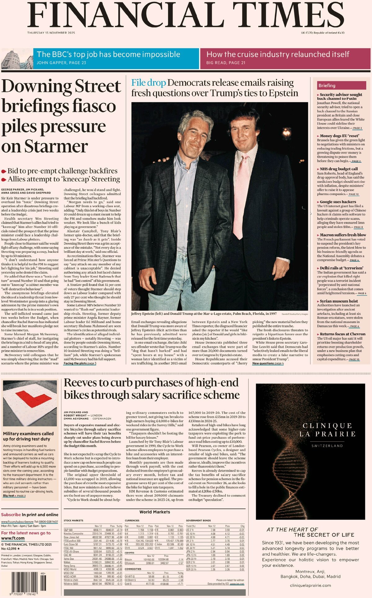 Financial Times - Front Page - 11/13/2025