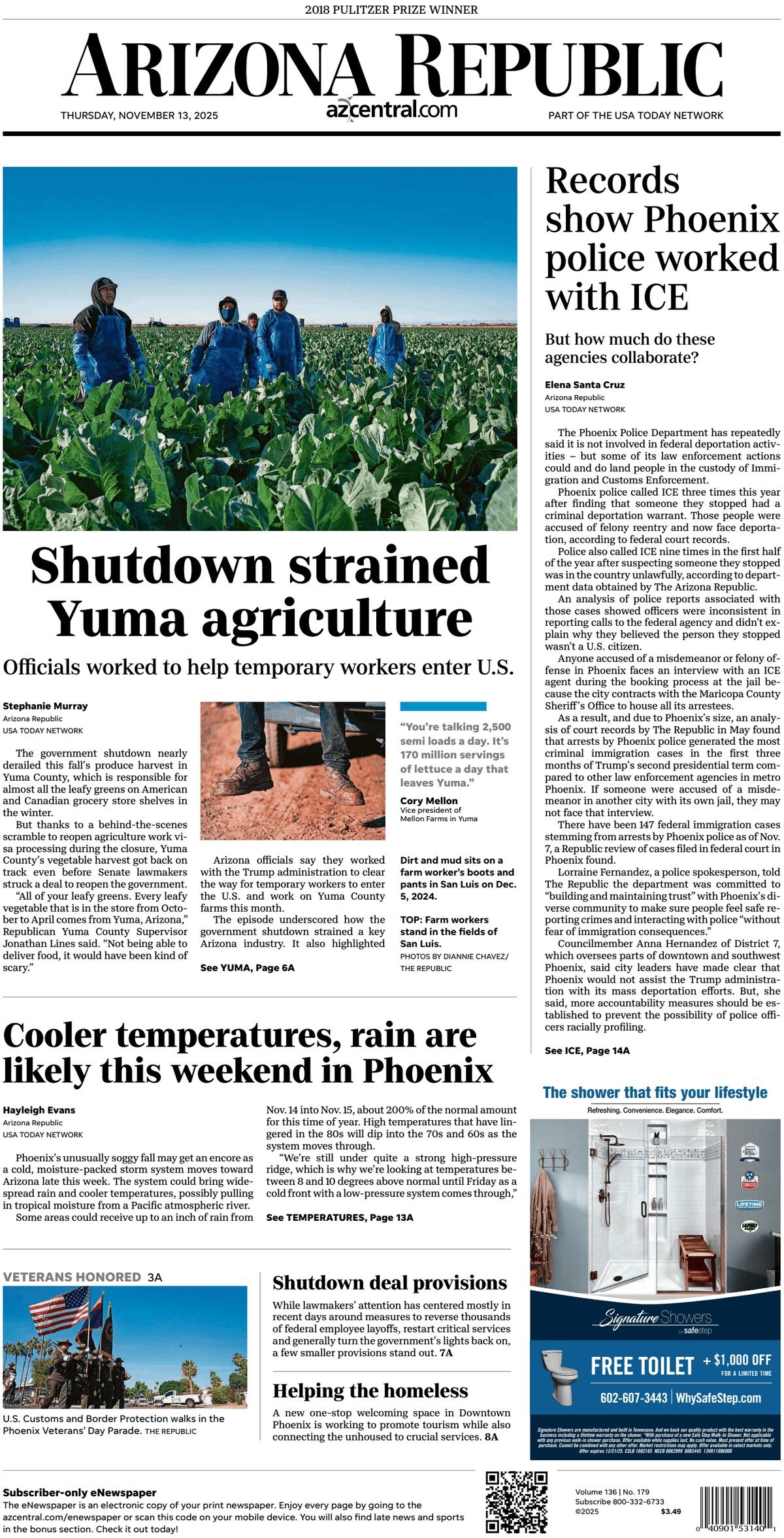 The Arizona Republic - Cover - 11/13/2025