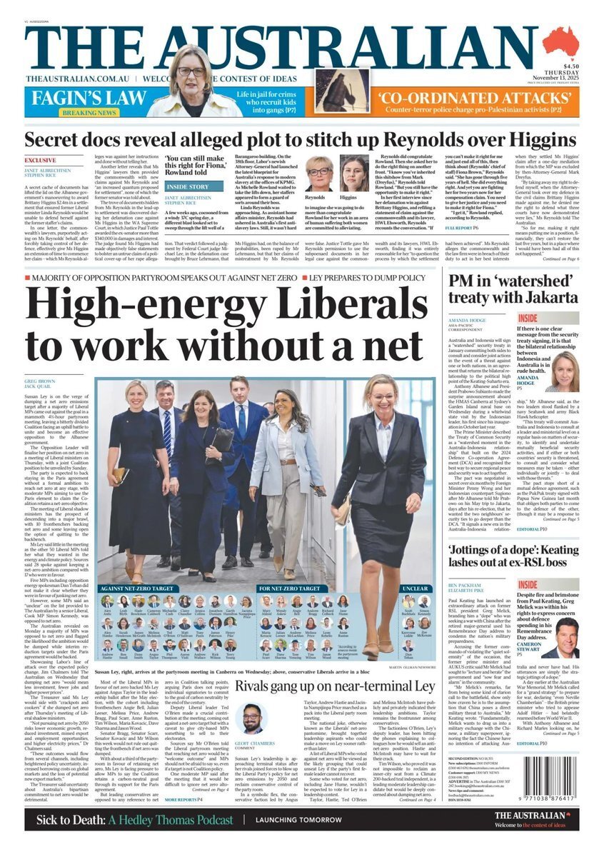 The Australian - Front Page - 11/13/2025