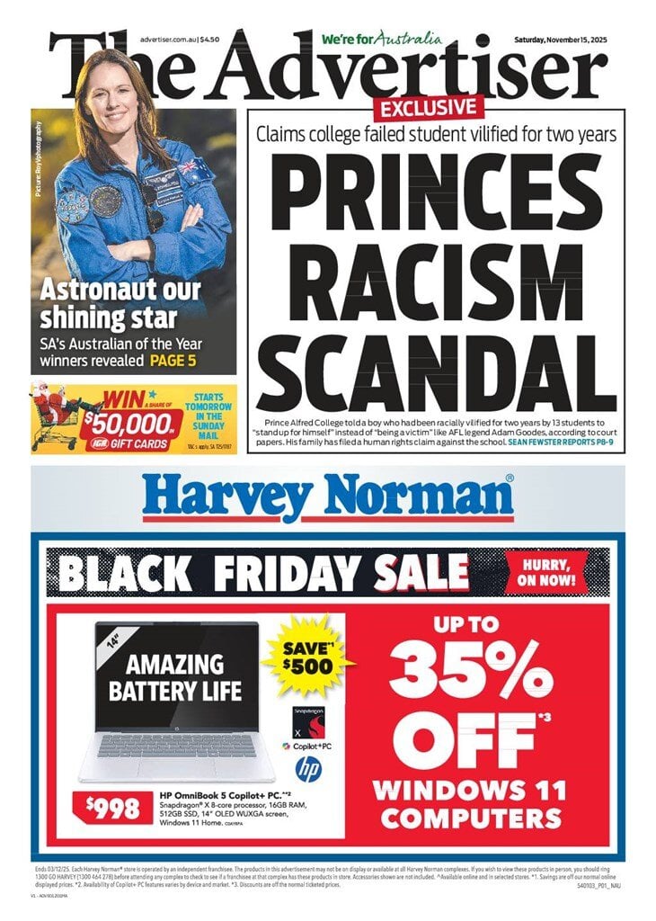 The Advertiser - Front Page - 11/15/2025