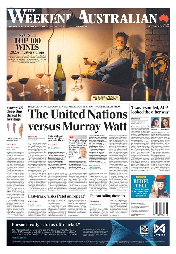 The Australian - Front Page - 11/16/2025