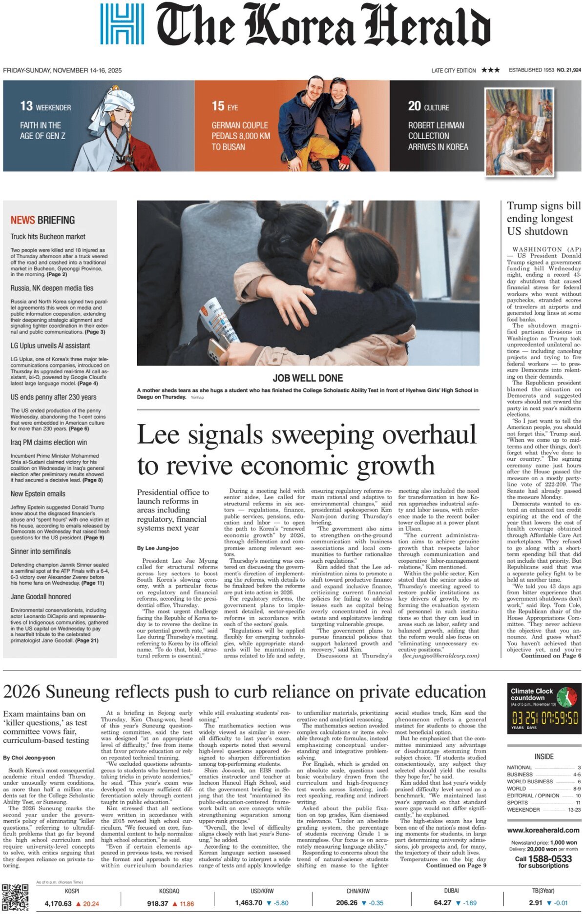 The Korea Herald - Front Page - 11/16/2025