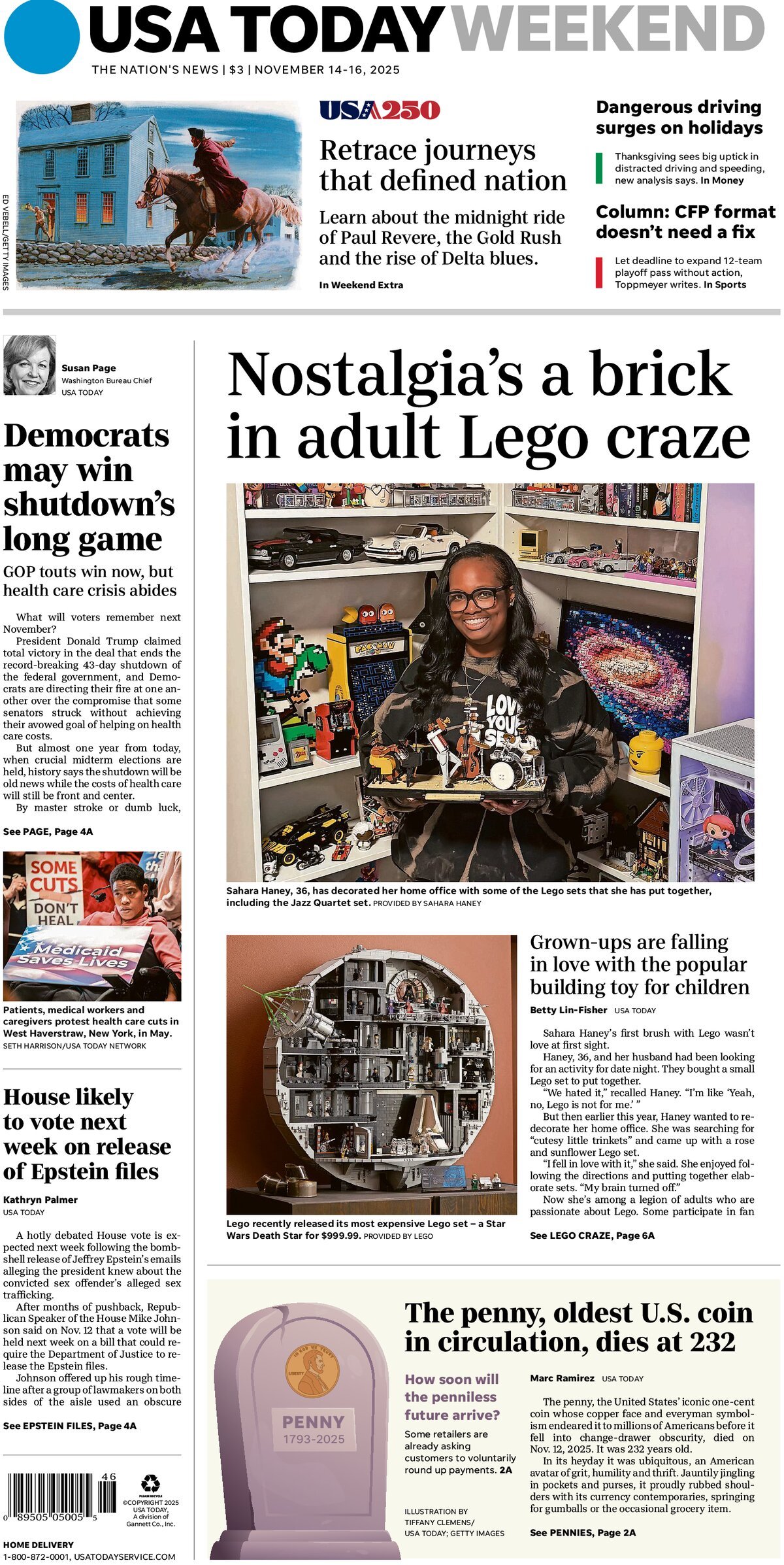 USA Today - Cover - 11/16/2025