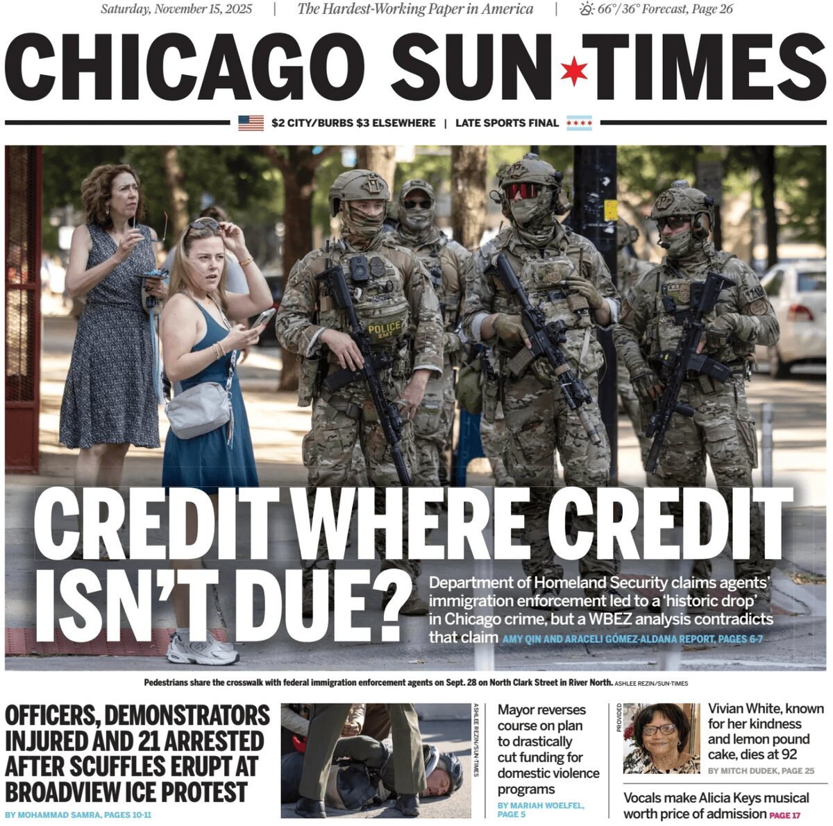 Chicago Sun-Times - Cover - 11/15/2025