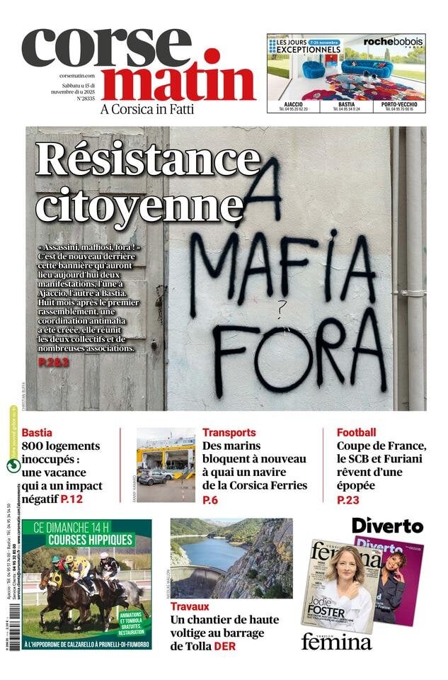 Corse-Matin - Front Page - 11/15/2025