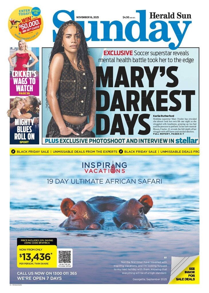 Herald Sun - Front Page - 11/16/2025