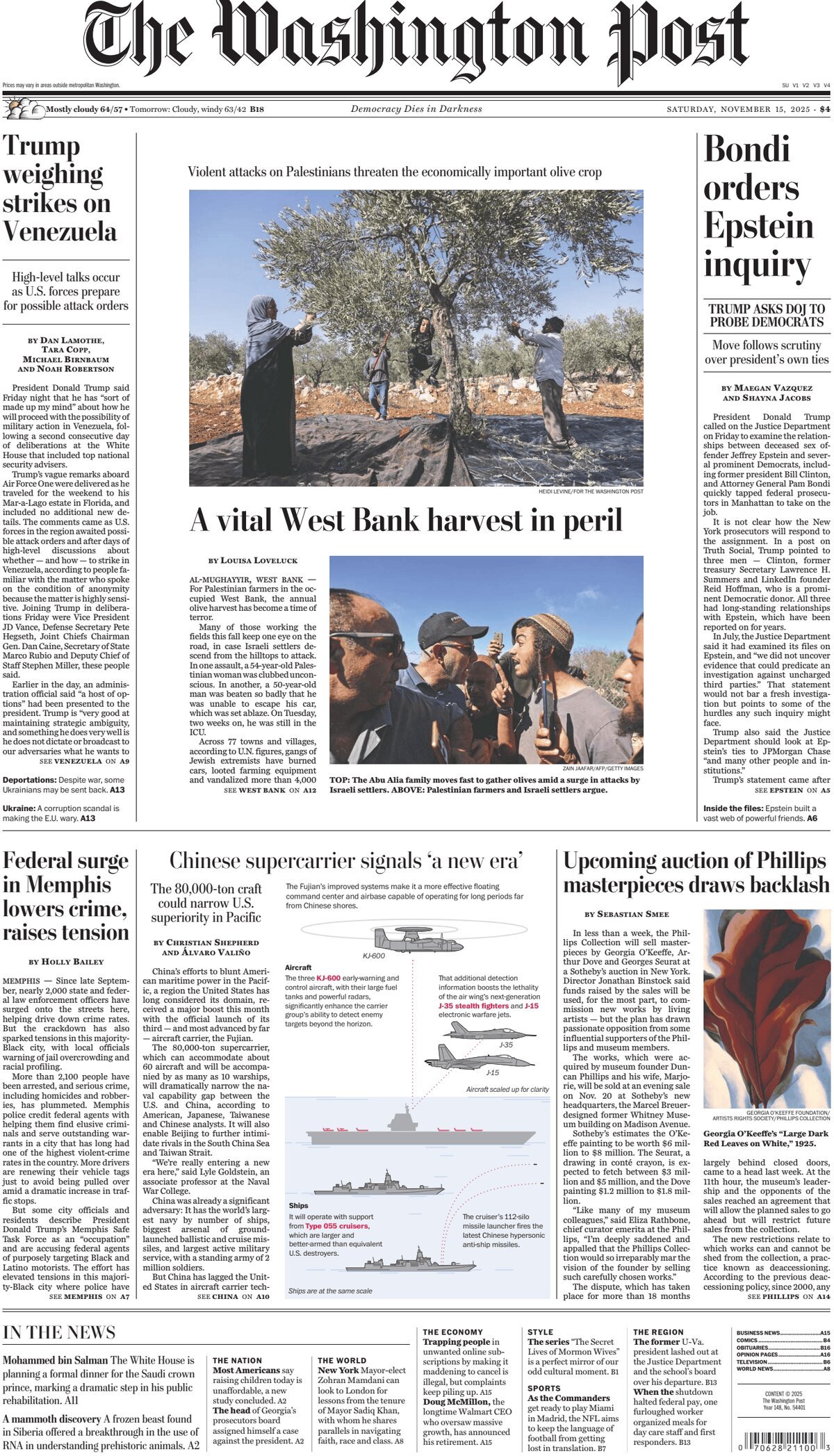 The Washington Post - Cover - 11/15/2025