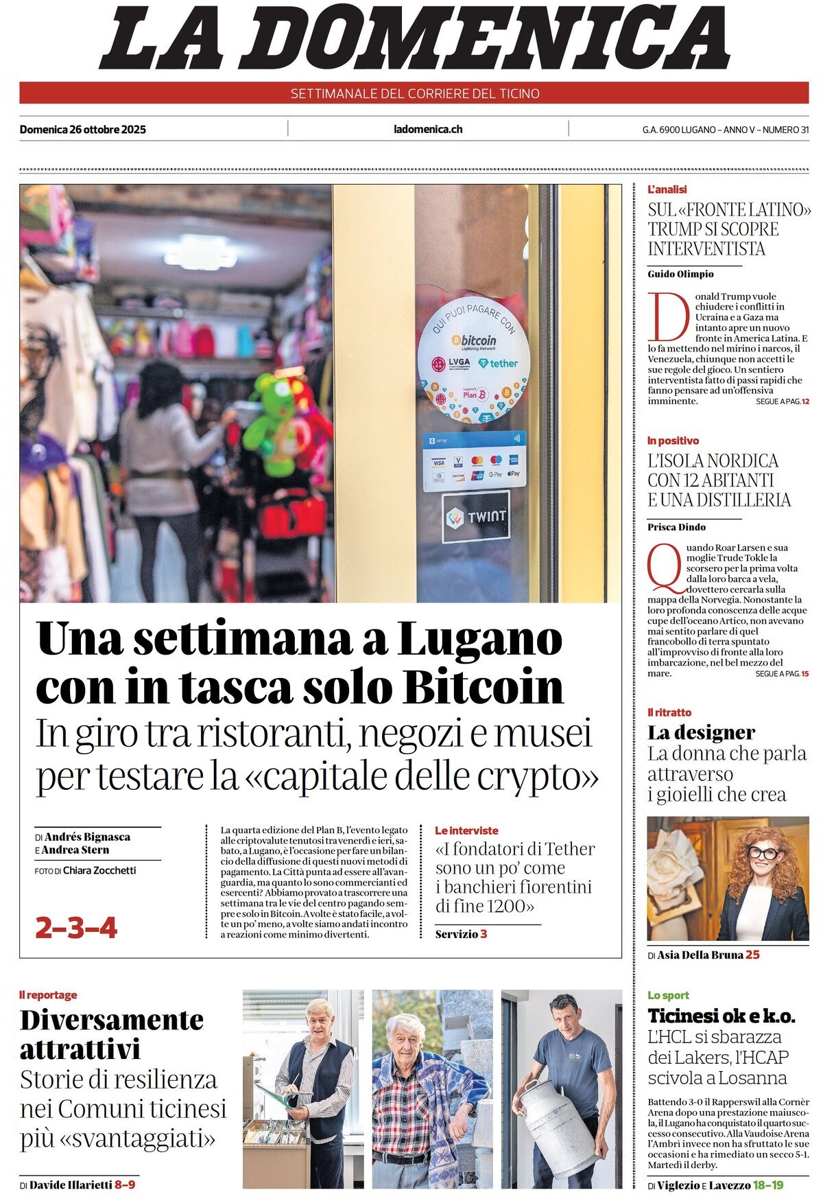 Corriere del Ticino - Front Page - 11/16/2025