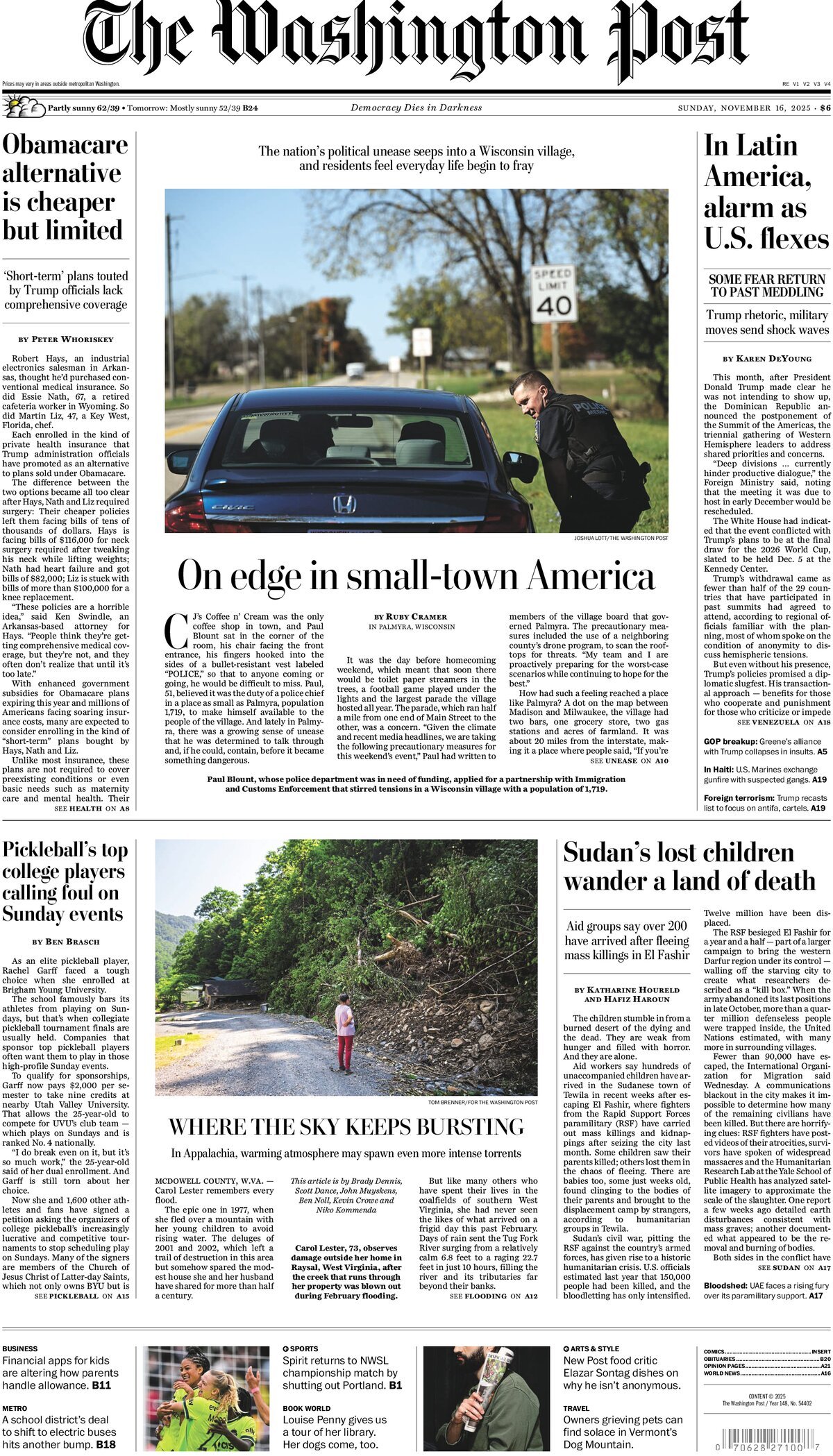 The Washington Post - Cover - 11/16/2025