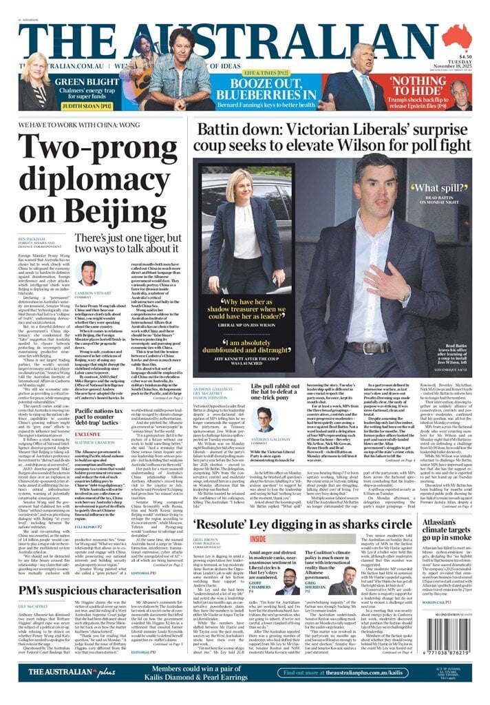 The Australian - Front Page - 11/18/2025