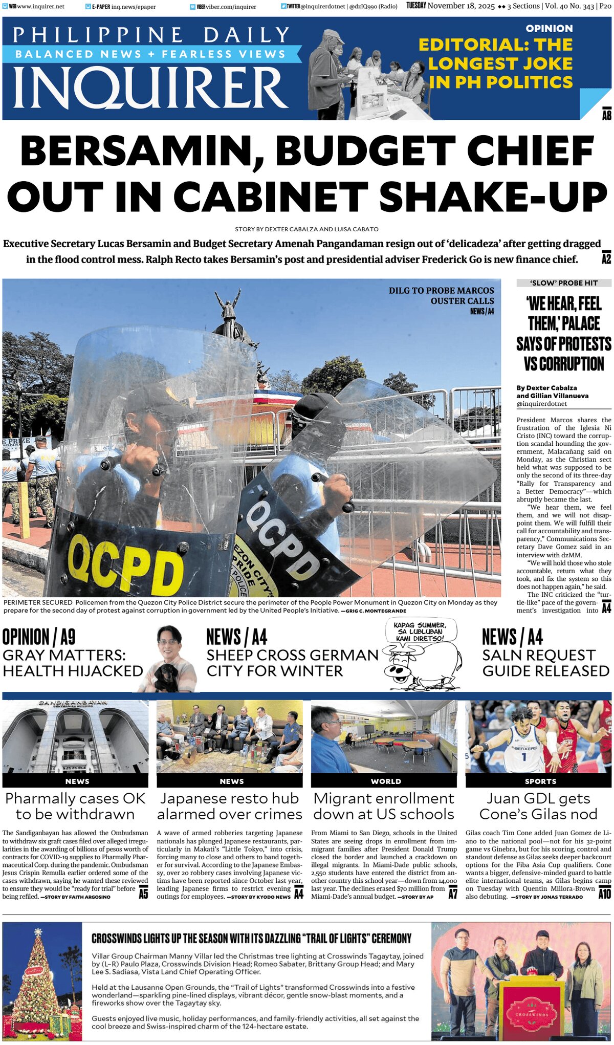 Philippine Daily Inquirer - Front Page - 11/18/2025