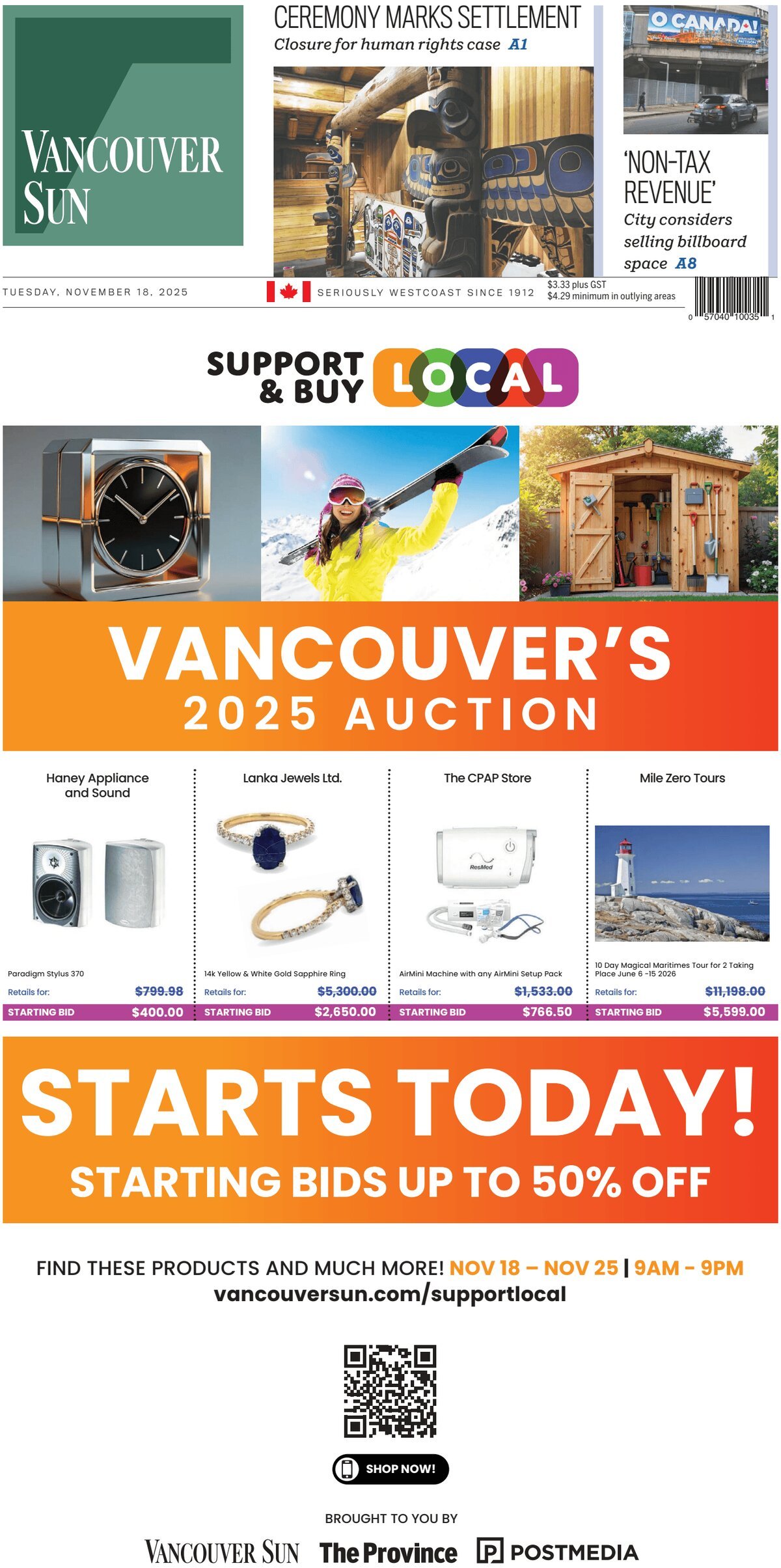 Vancouver Sun - Front Page - 11/18/2025