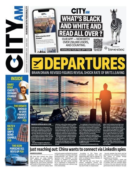 City A.M. - Front Page - 11/19/2025