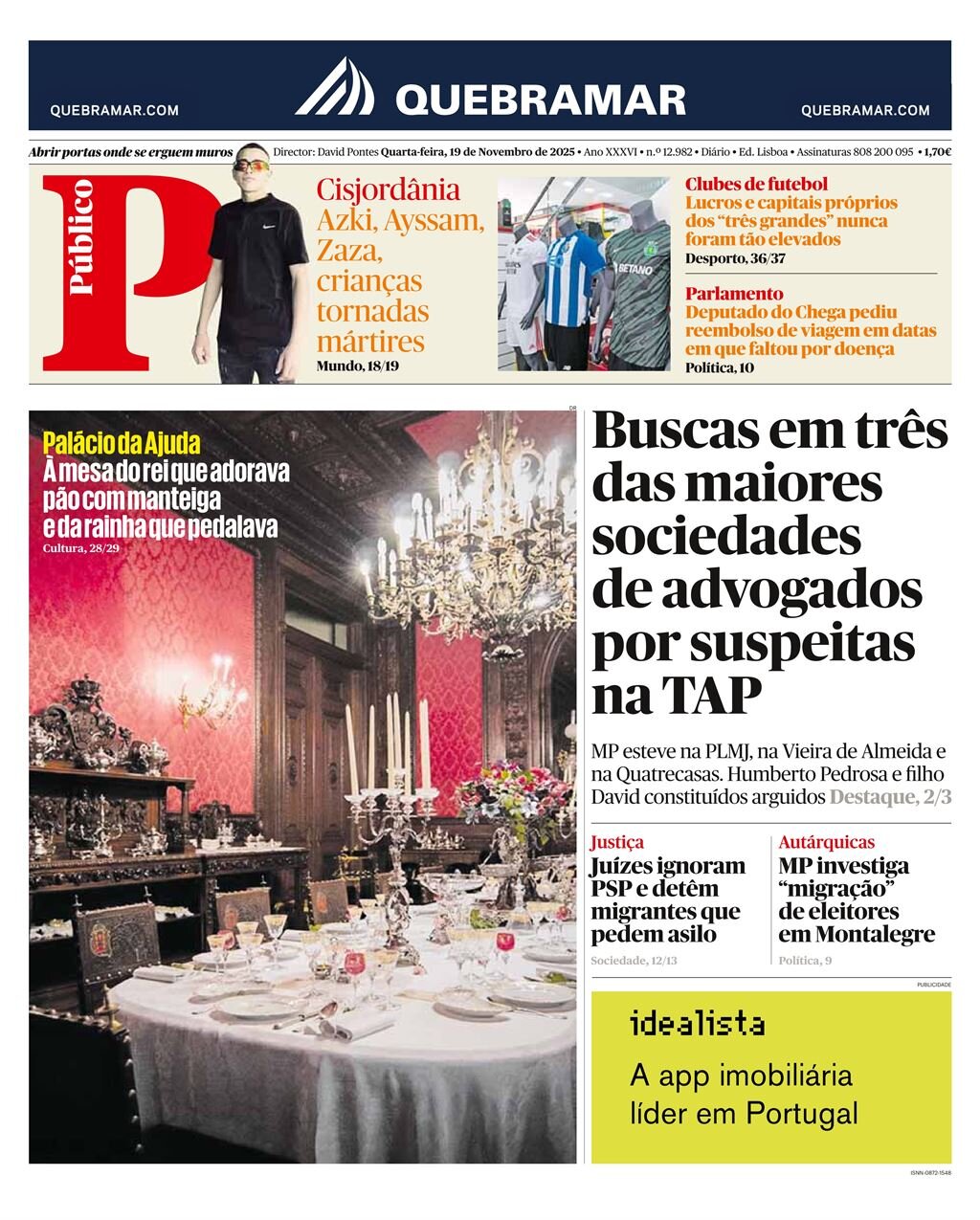 Público - Front Page - 11/19/2025