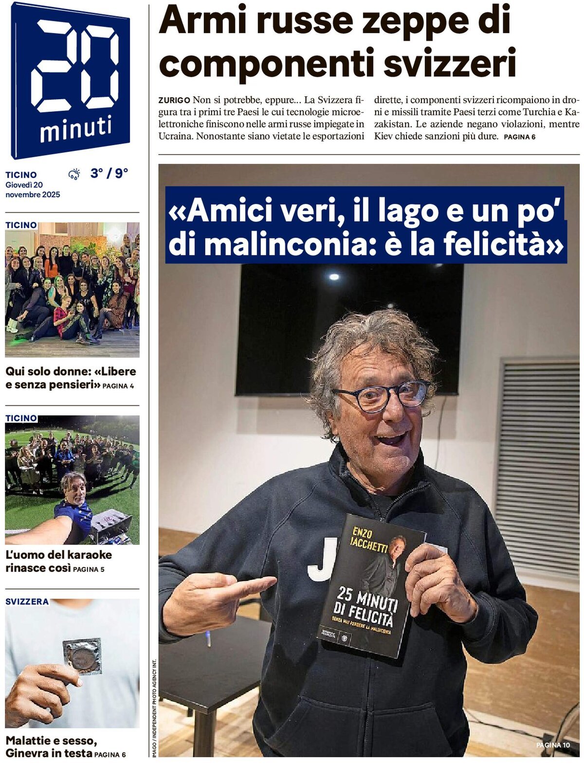 20 Minuti - Front Page - 11/20/2025