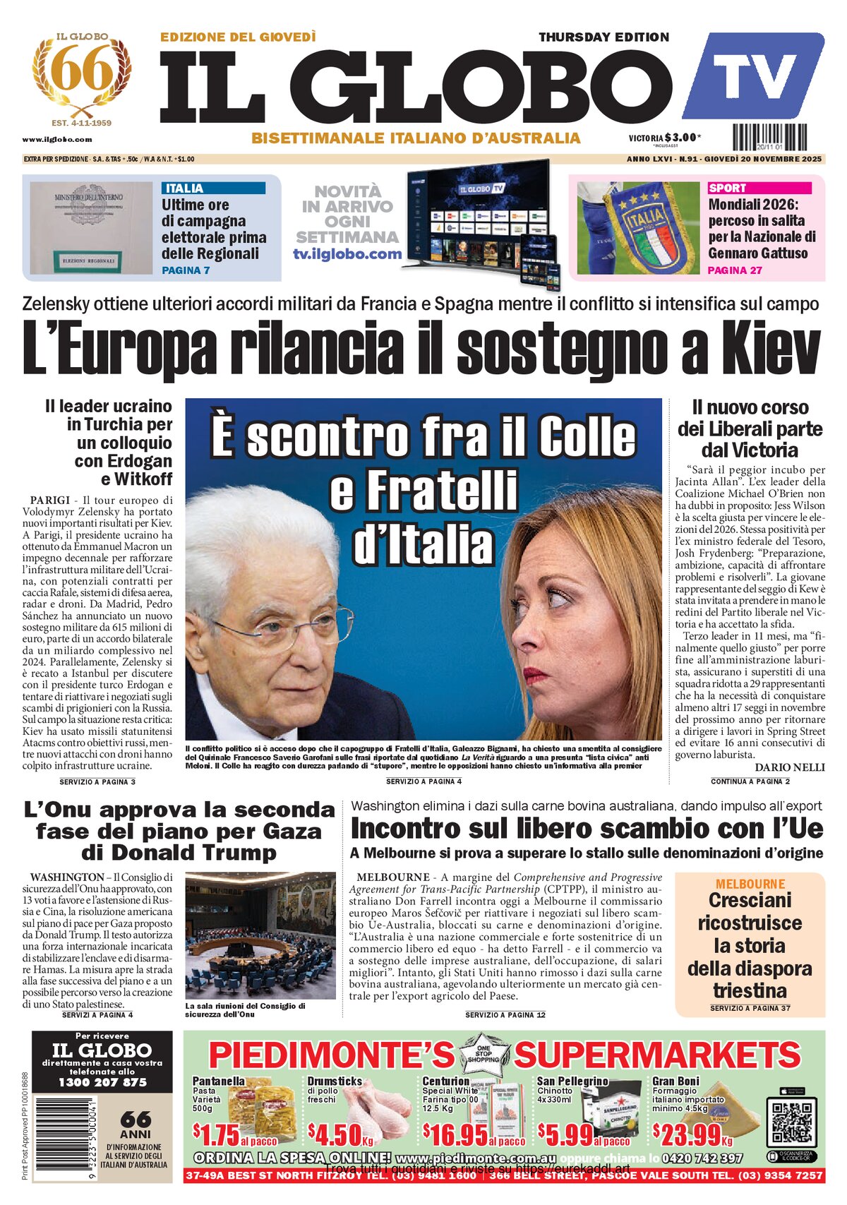 Il Globo - Cover - 11/20/2025