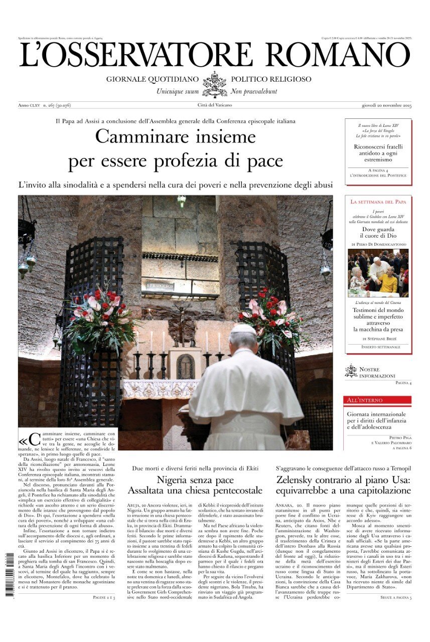 L'Osservatore Romano - Front Page - 11/20/2025