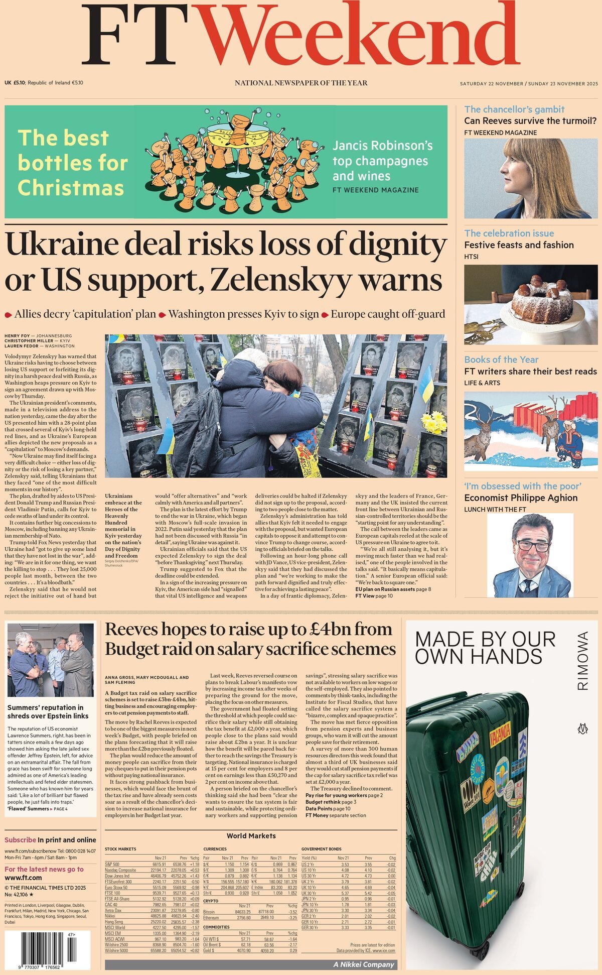Financial Times - Front Page - 11/23/2025