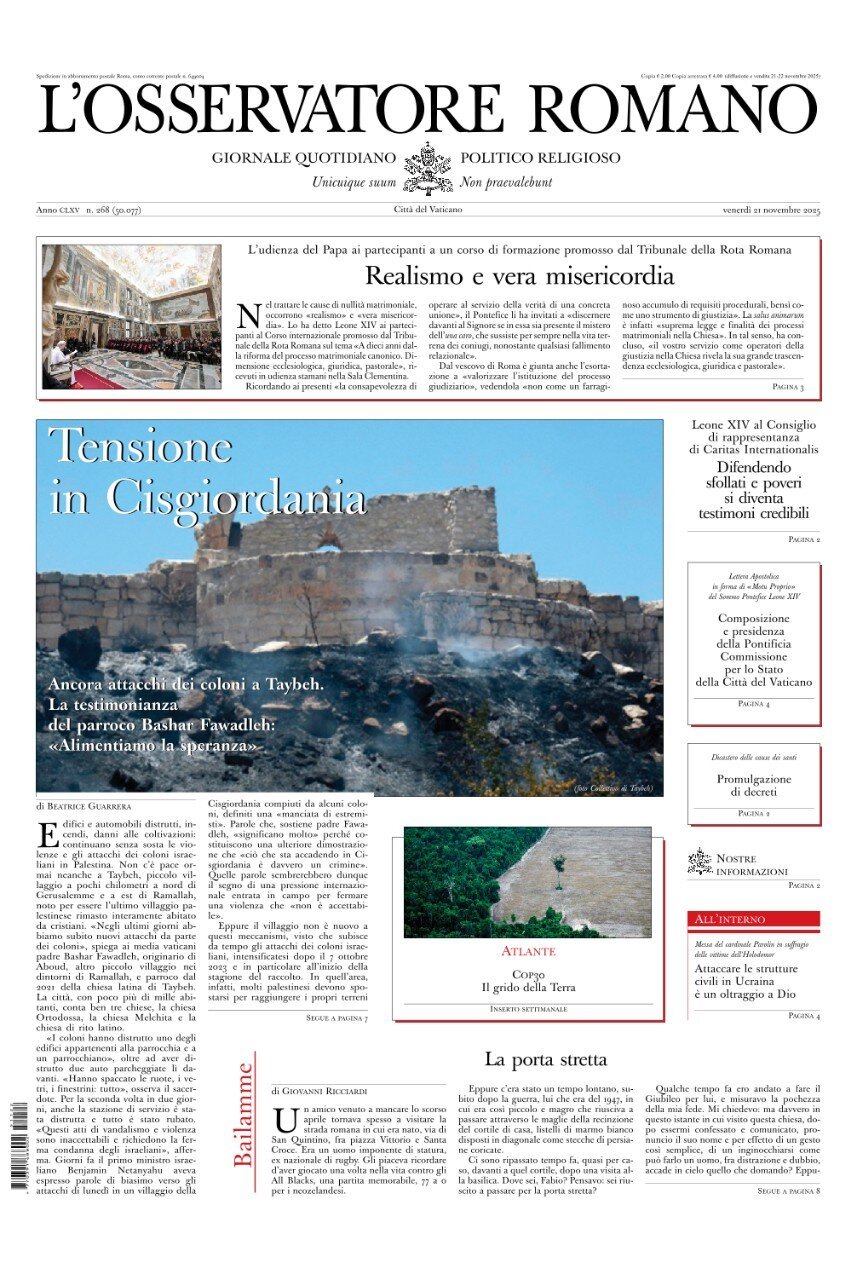 L'Osservatore Romano - Front Page - 11/21/2025