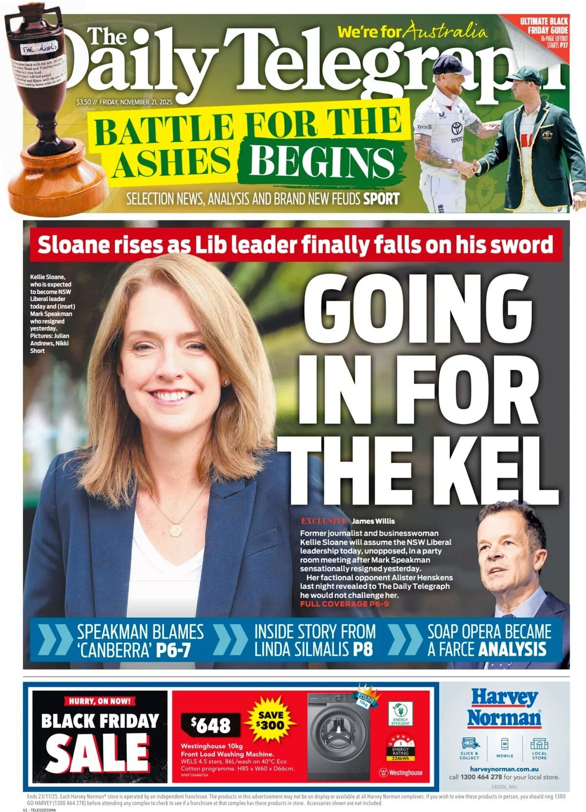 The Daily Telegraph (Sydney) - Front Page - 11/21/2025