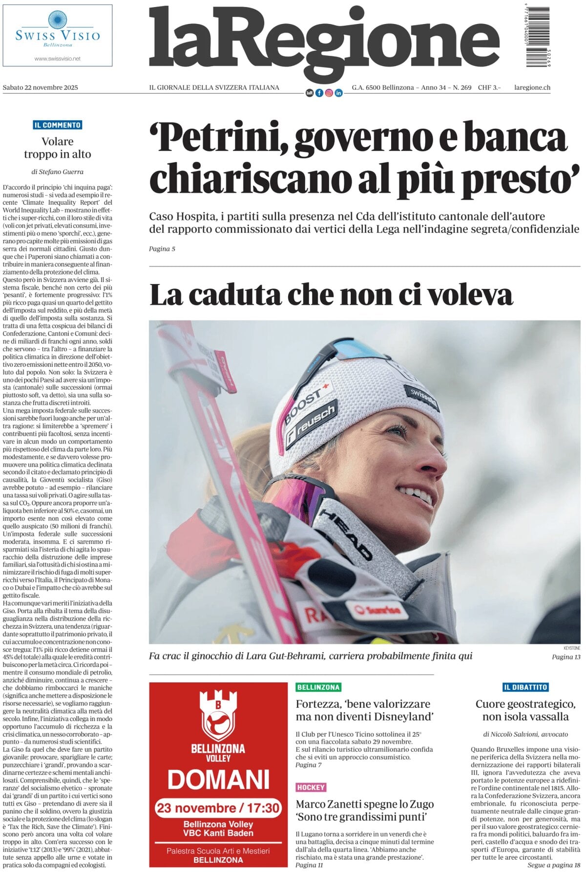 La Regione - Front Page - 11/22/2025