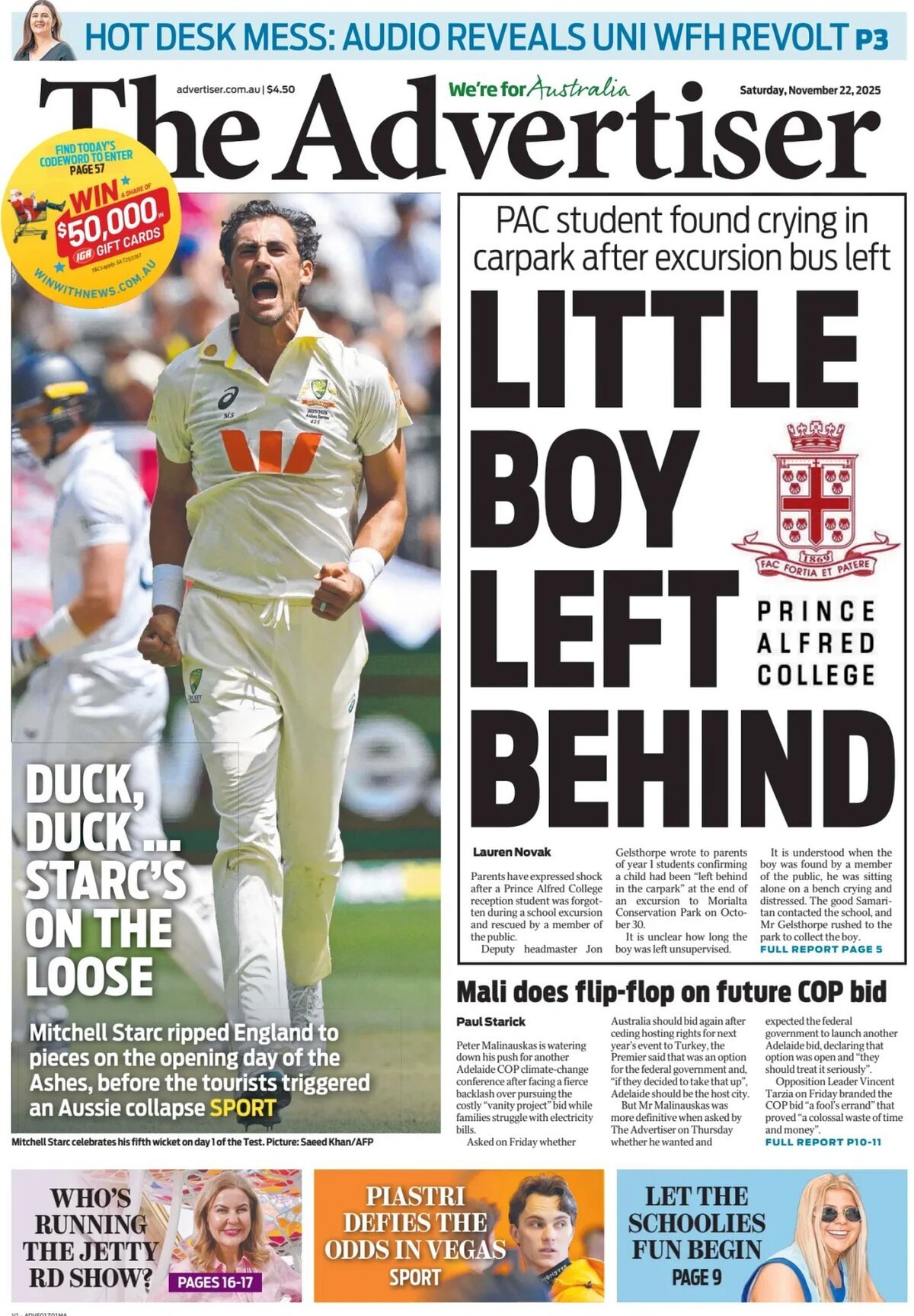 The Advertiser - Front Page - 11/22/2025