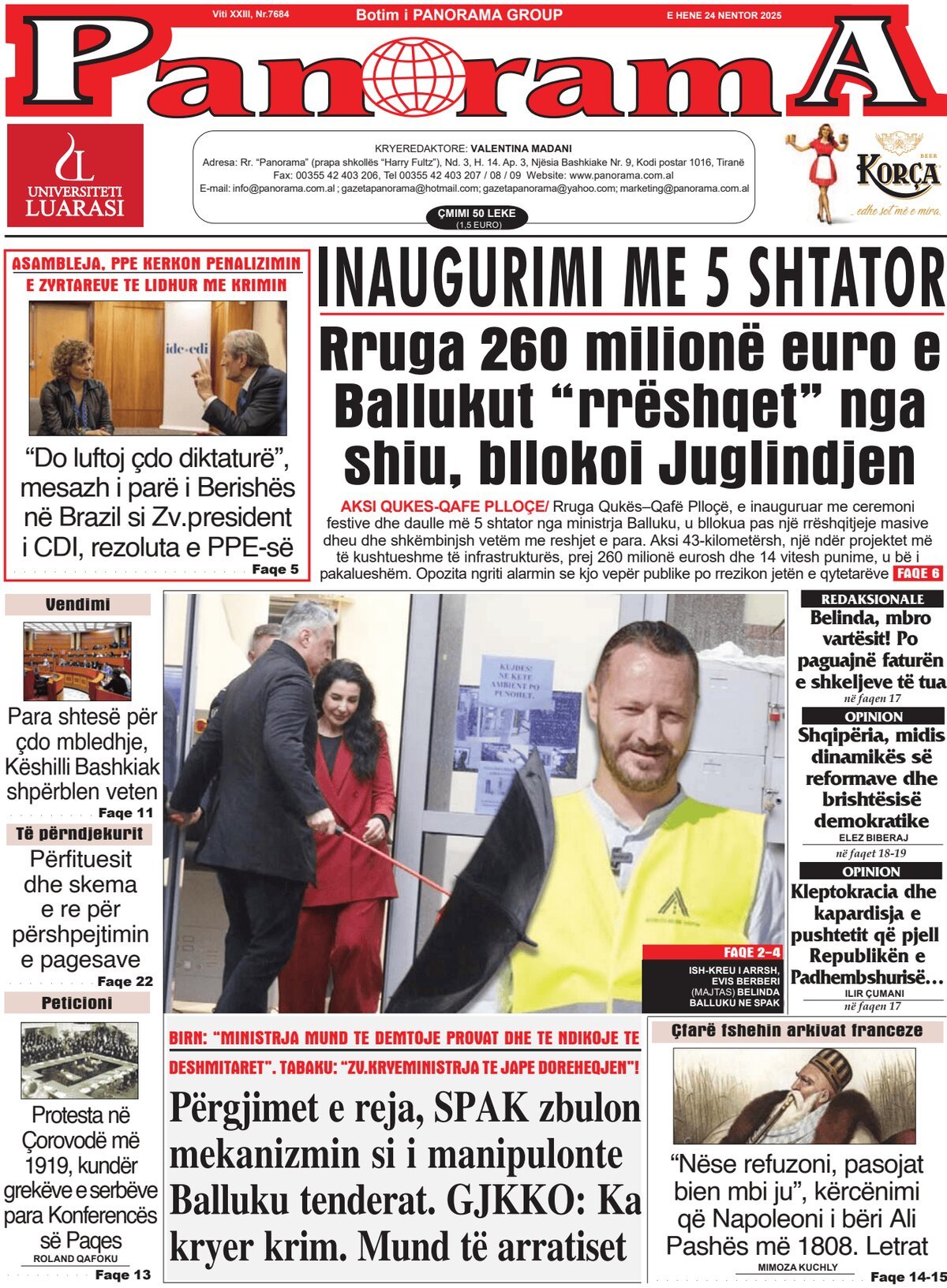 Gazeta Panorama - Front Page - 11/24/2025